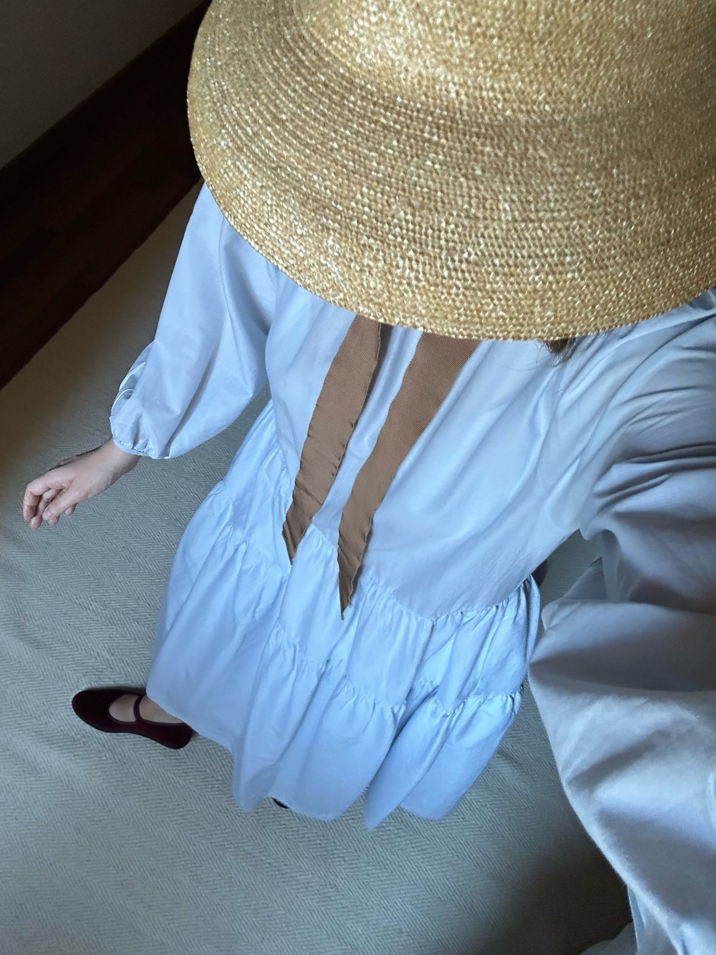 Pure Organic Cotton Light Blue Tiered Dress