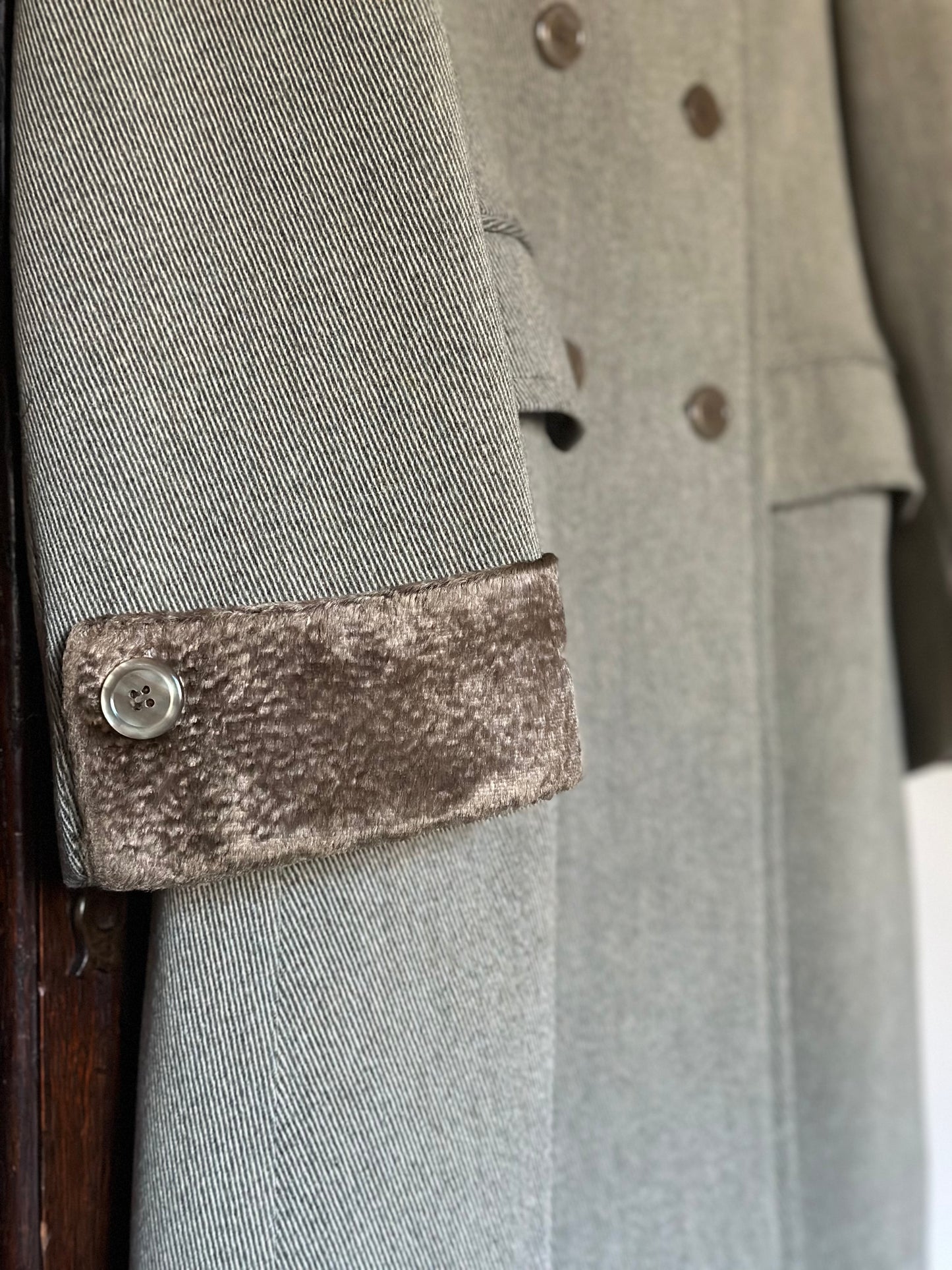 Double Breasted Short Taupe Coat