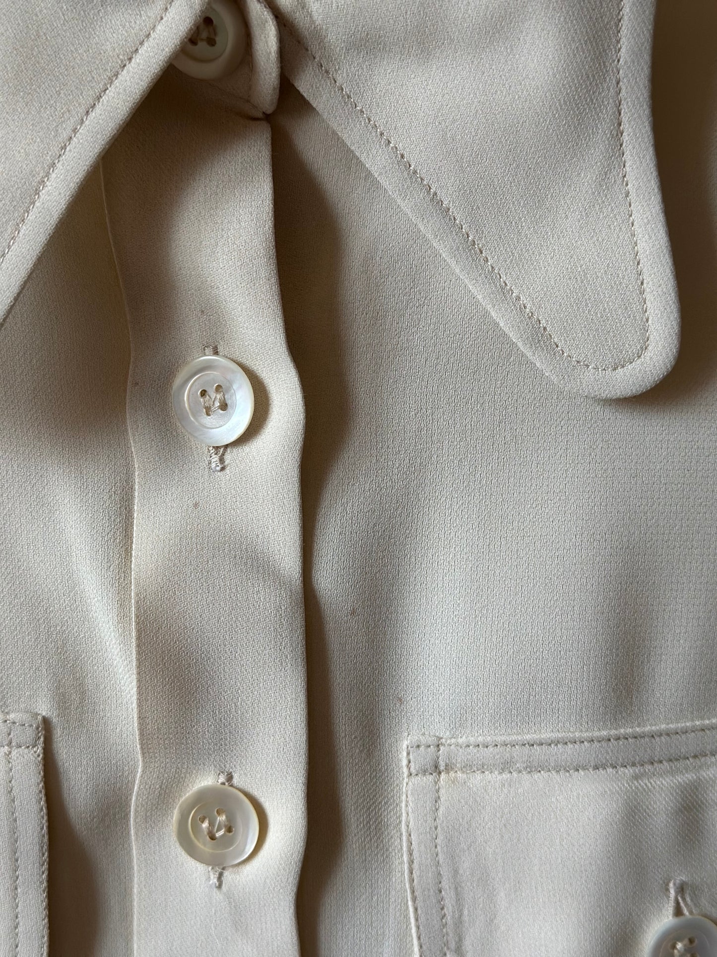 100% Silk '70s Ivory Shirt