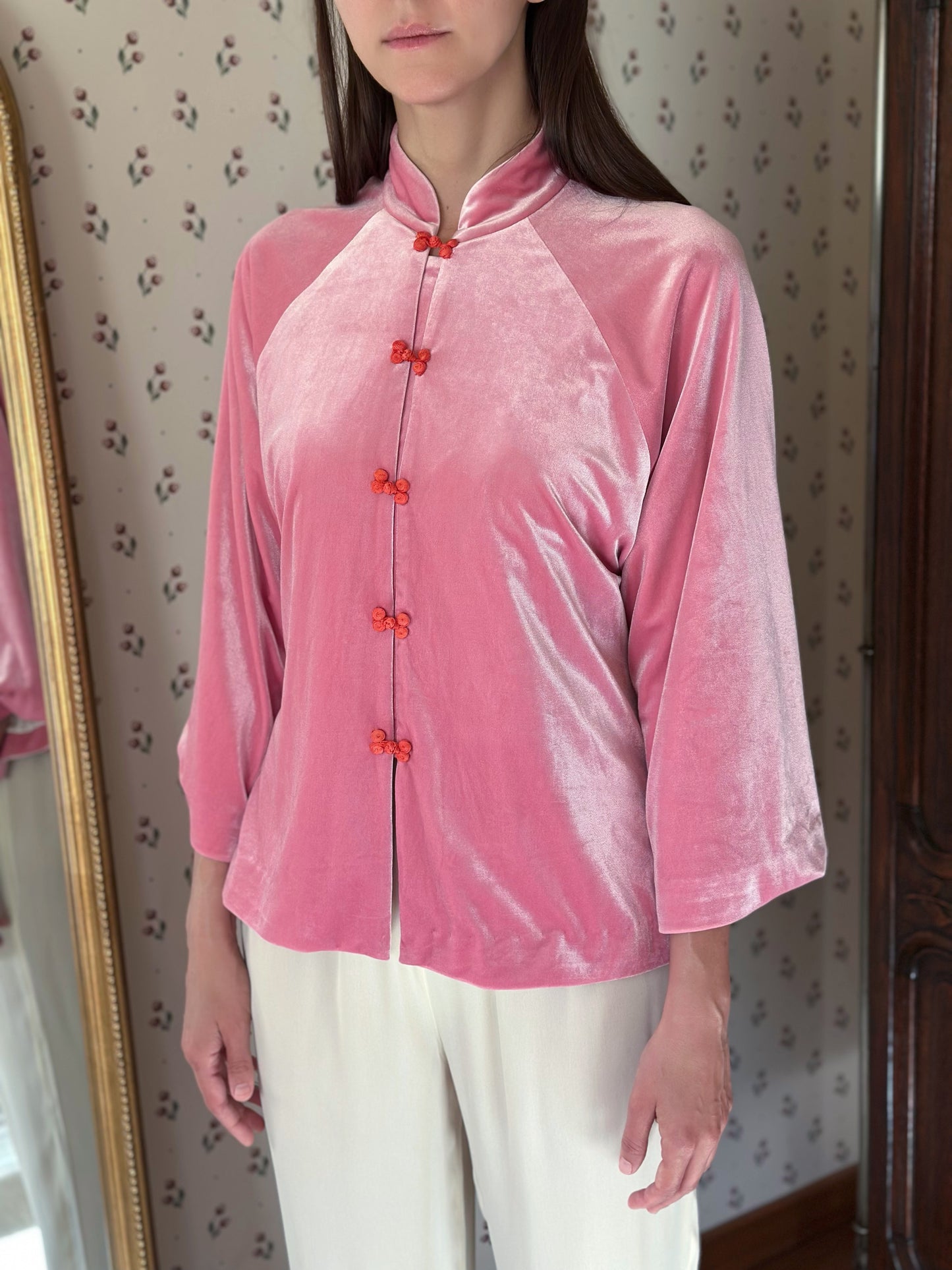 Pink Silk Velvet Jacket