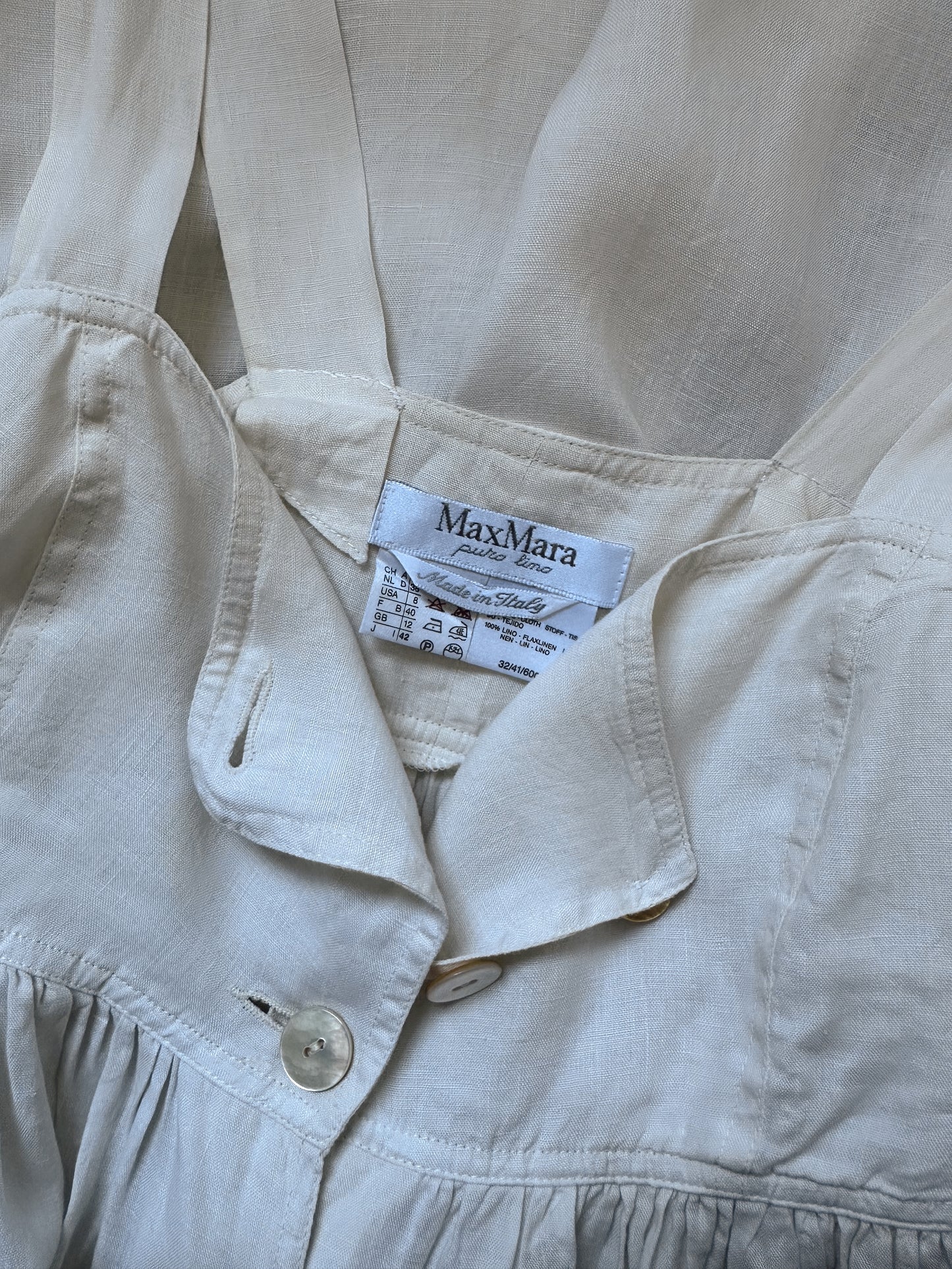 Max Mara Empire Waist Linen Dress