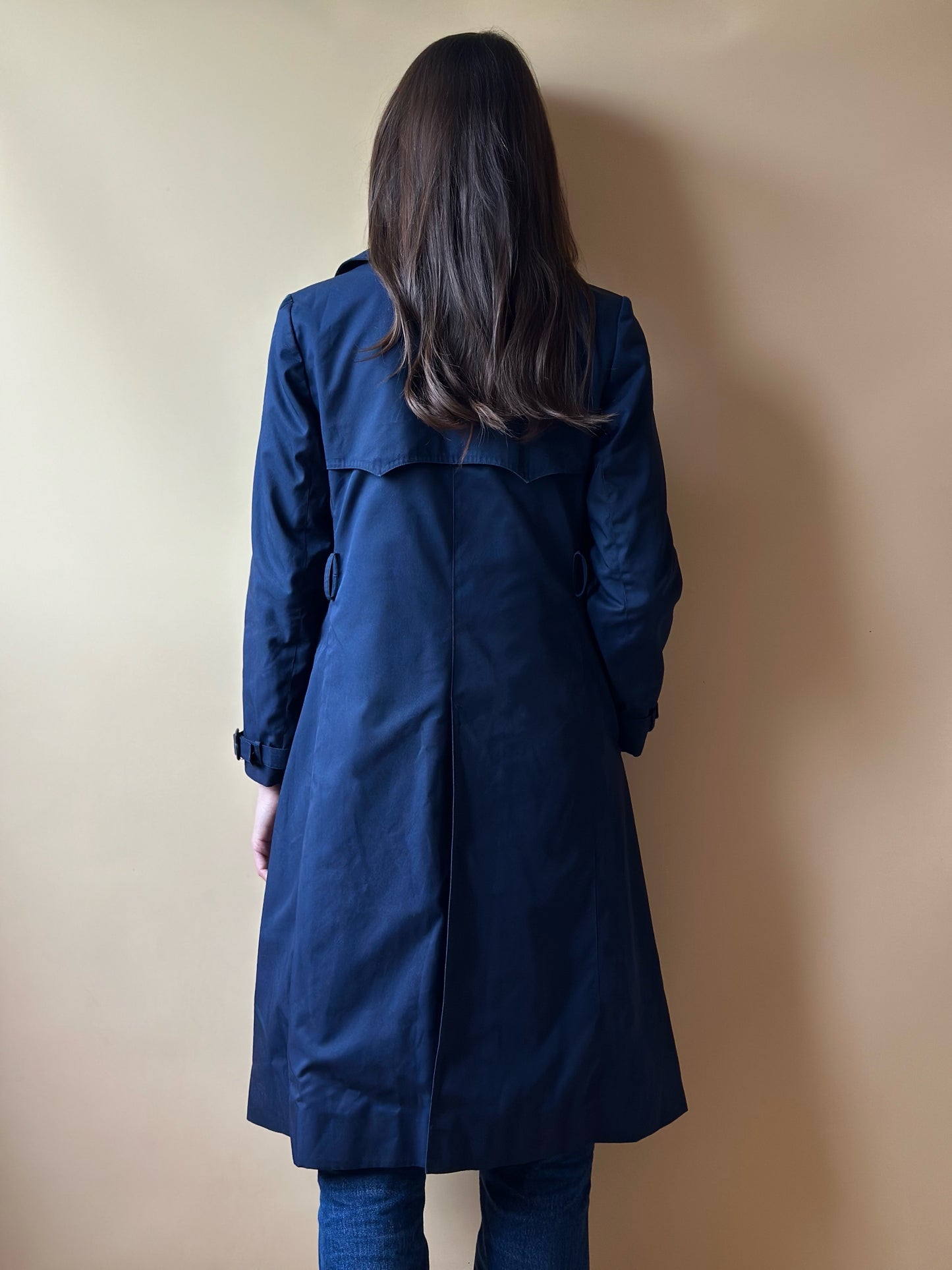 Vintage Sealup Navy Blue Trench Coat