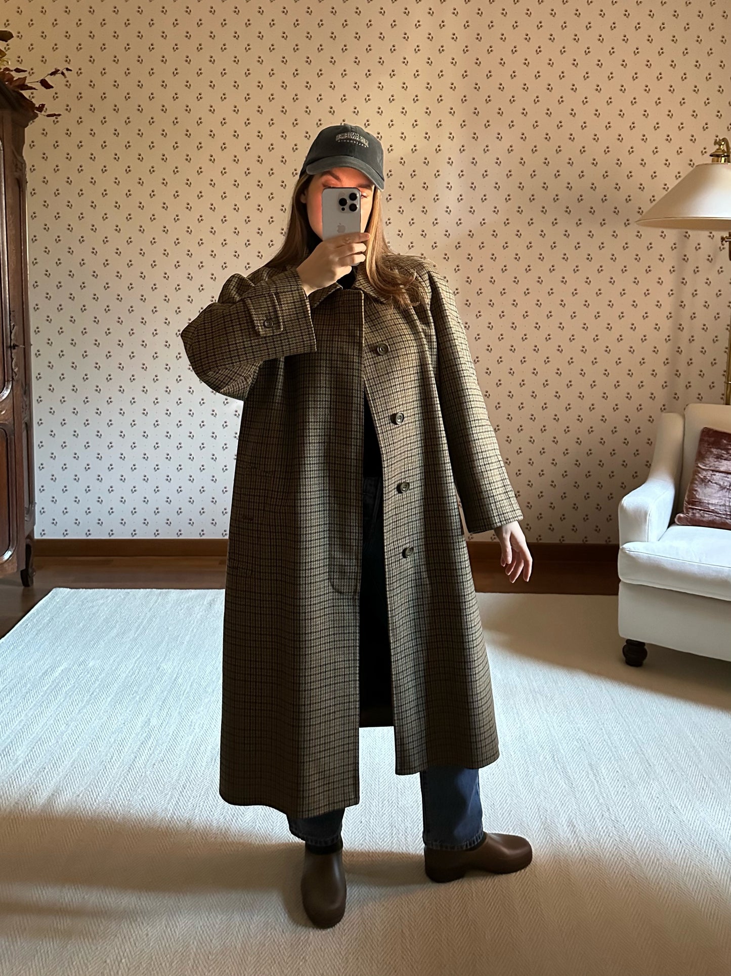 Vintage Original British Pied De Poule Coat