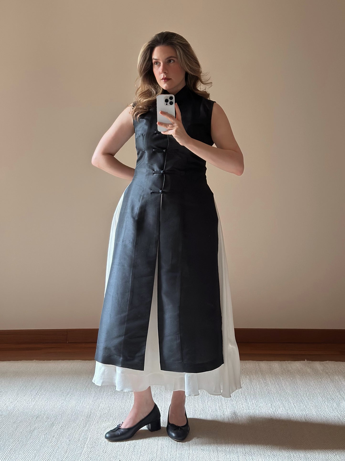 100% Silk Long Black Tang Jacket