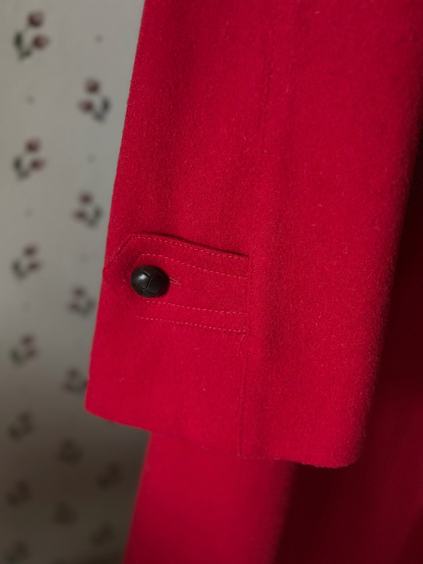 Pure Wool Scarlet Red Loden Coat