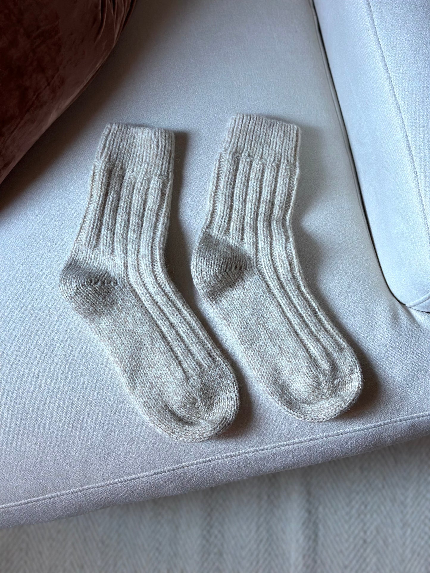 Vintage White Mélange Wool & Alpaca Socks