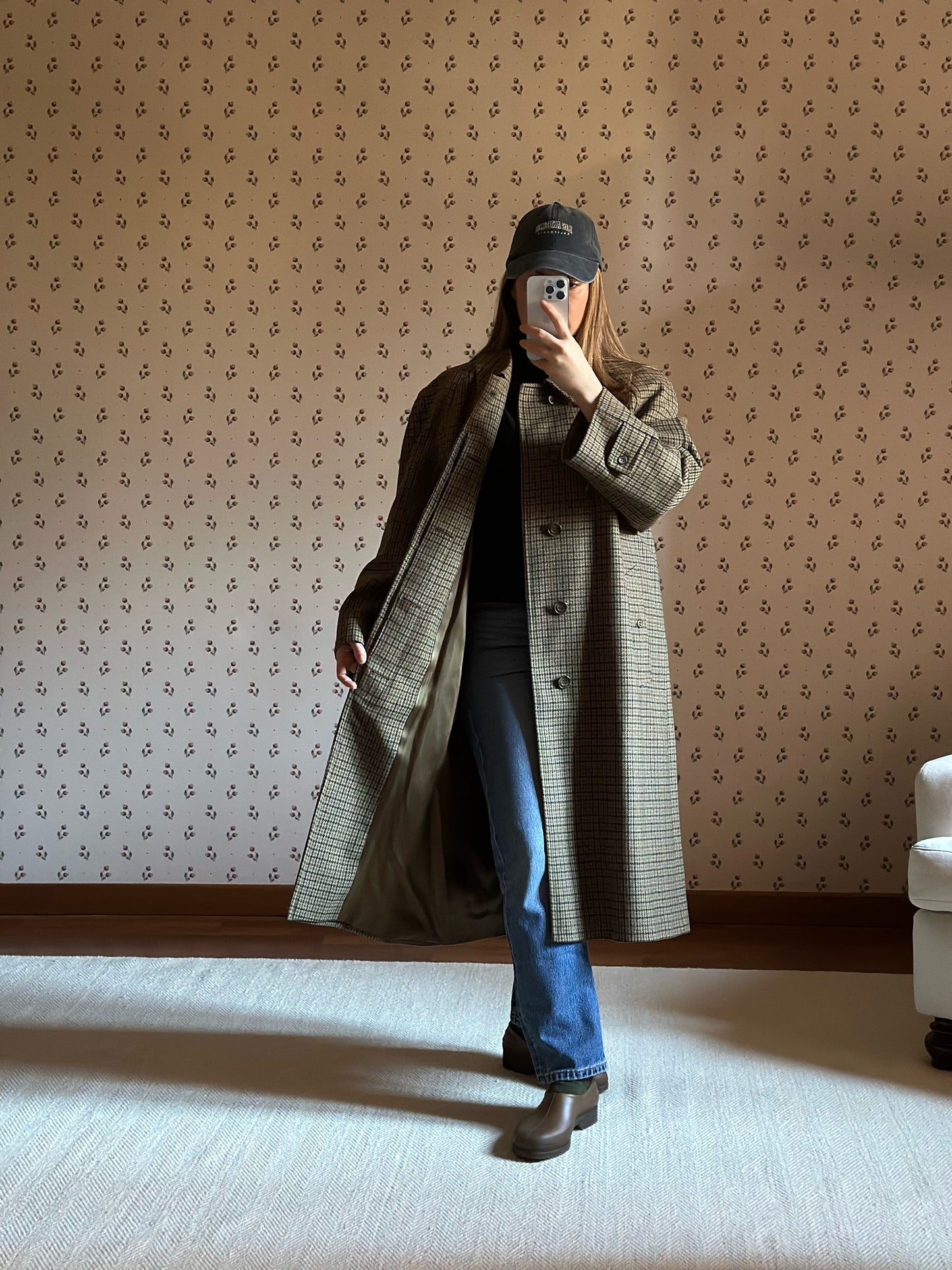 Vintage Original British Pied De Poule Coat