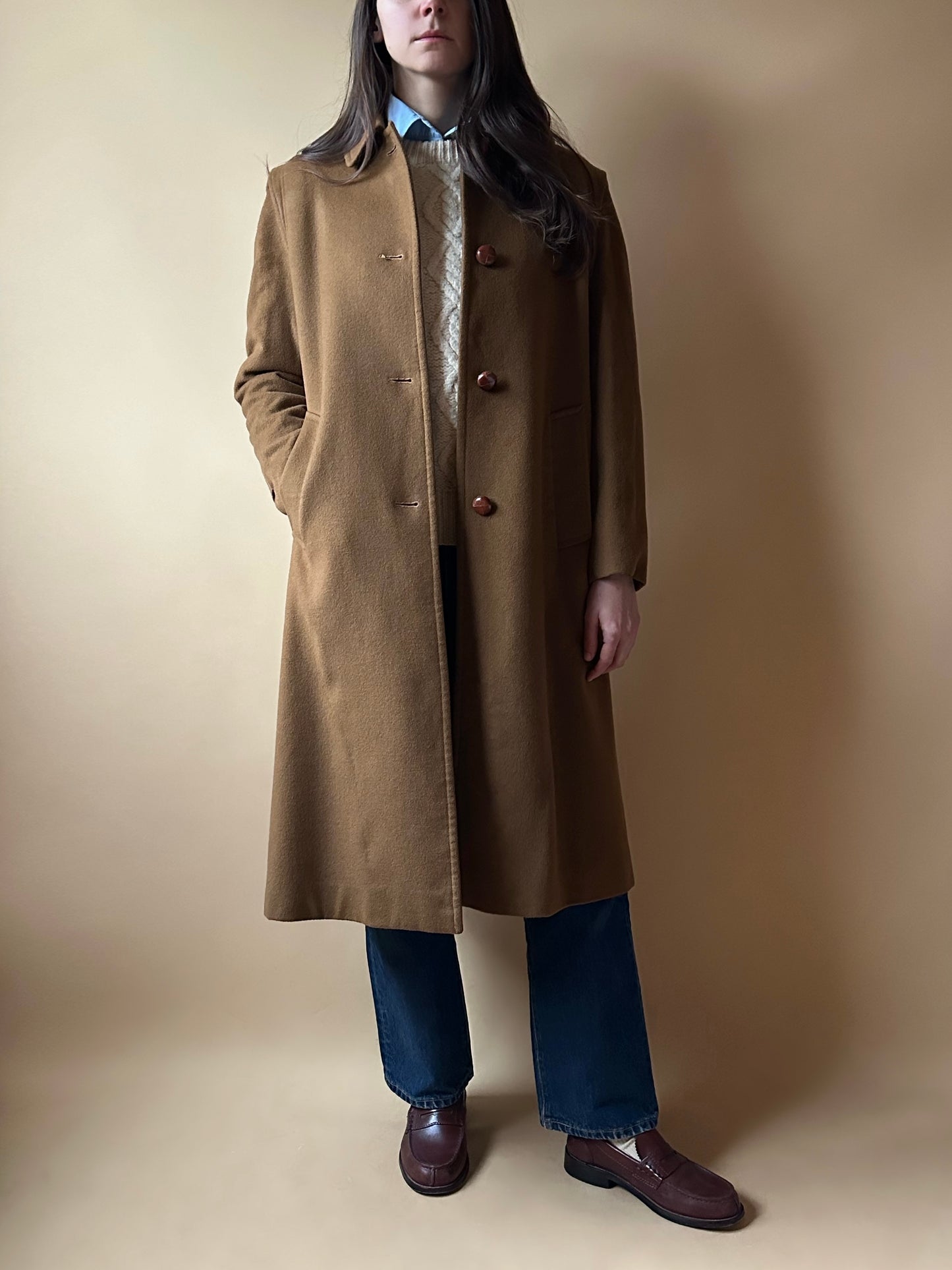 Vintage Camel Loden Coat