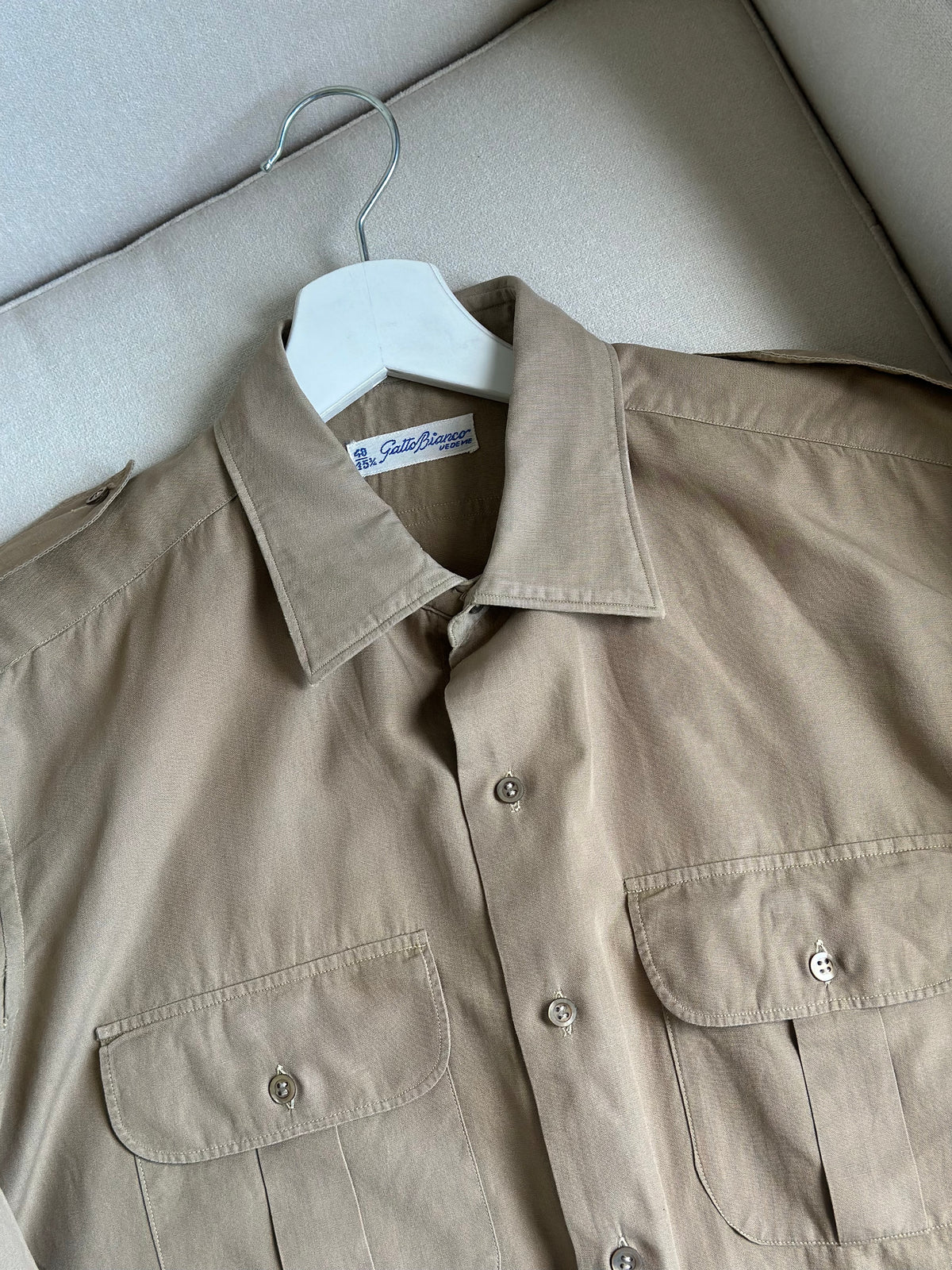 Khaki Cotton Military Shirt/Jacket