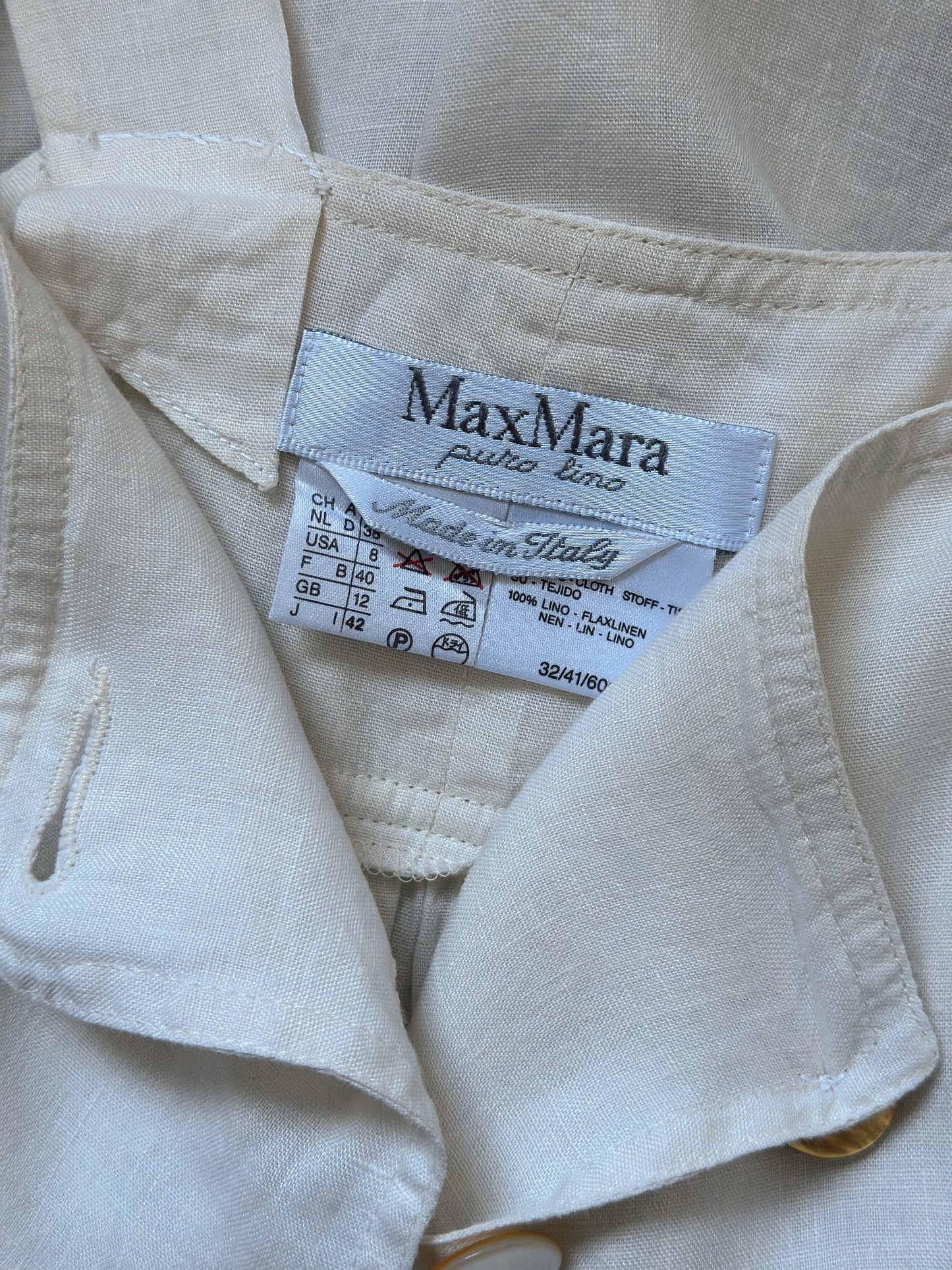 Max Mara Empire Waist Linen Dress