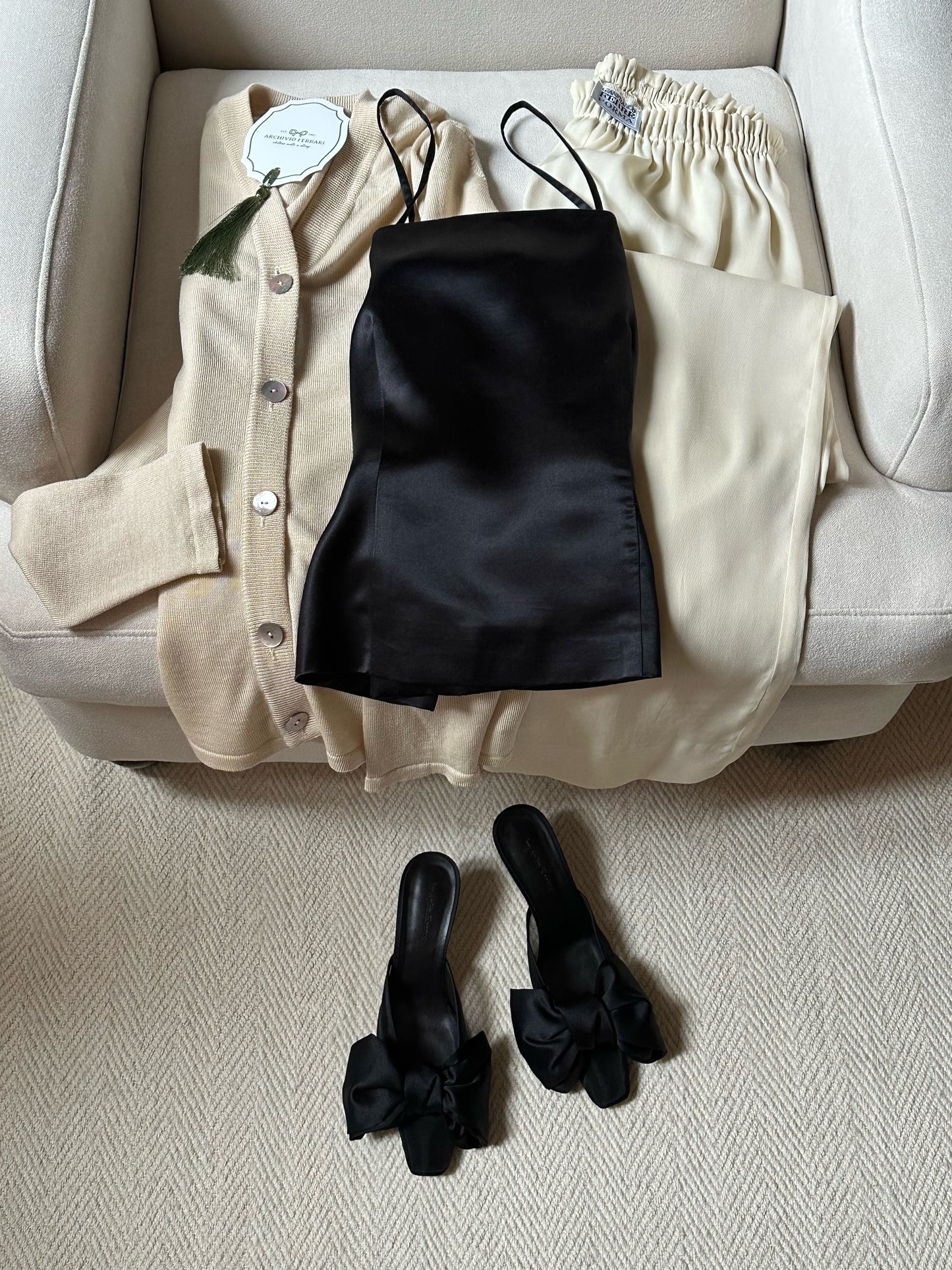 100% Silk Black String Top