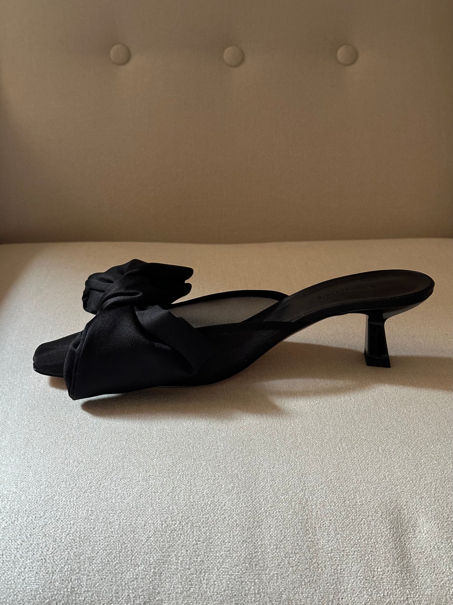 Black Bow Mules by Aylin Koenig