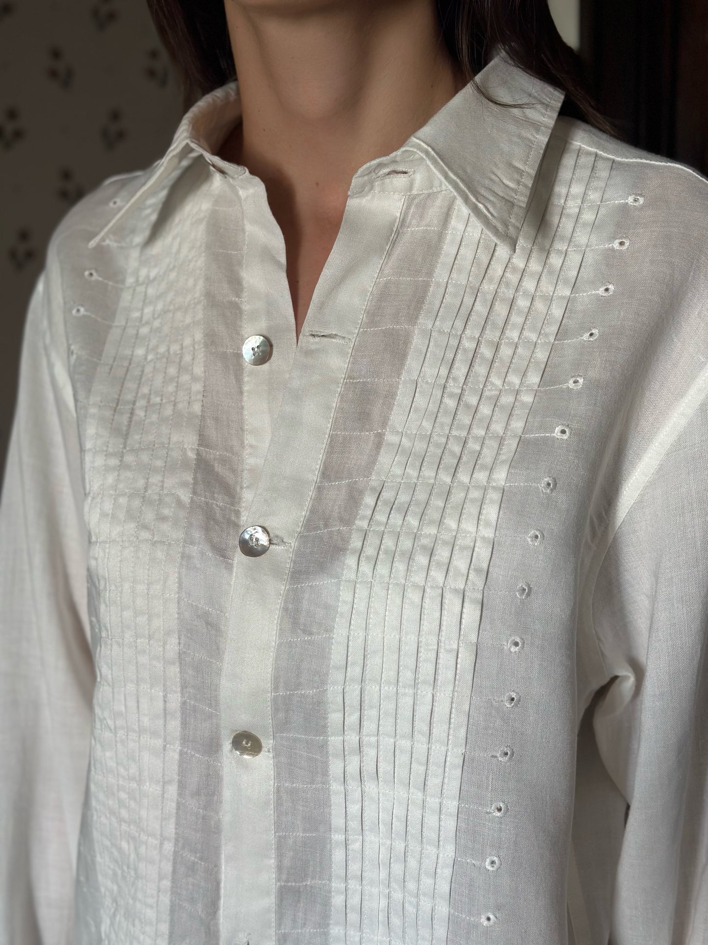 100% Linen Oversized White Shirt