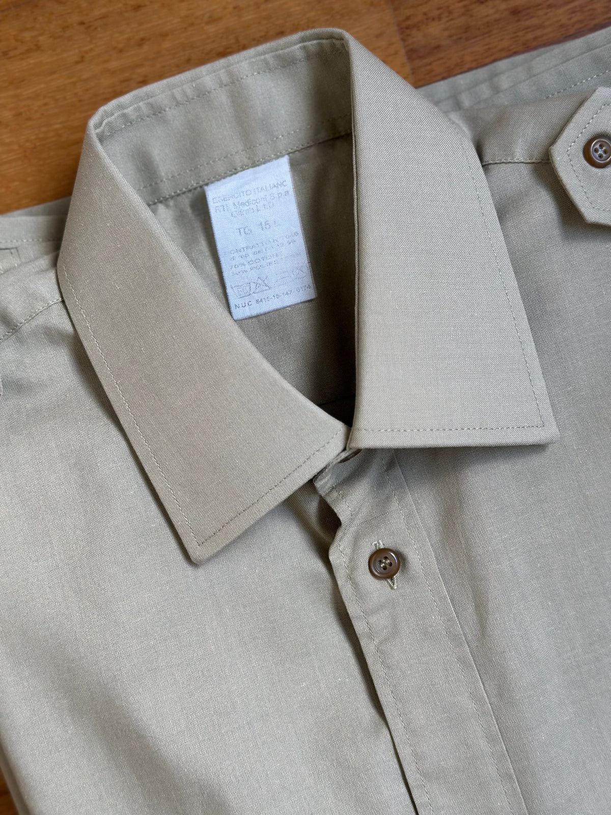 Light Khaki Cotton Military Shirt