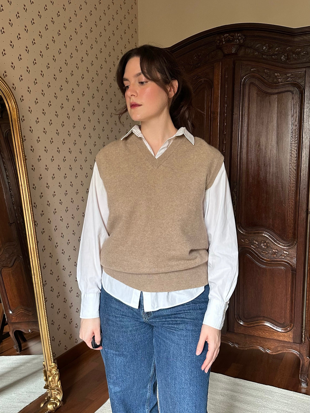 100% Cashmere Camel Vest