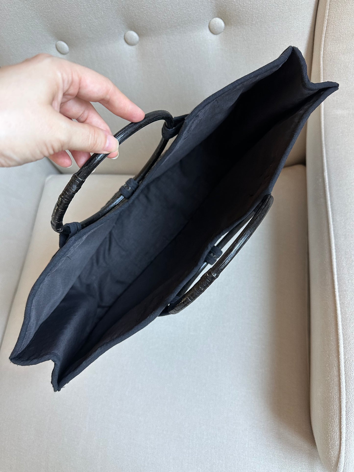 Black Rafia Handbag