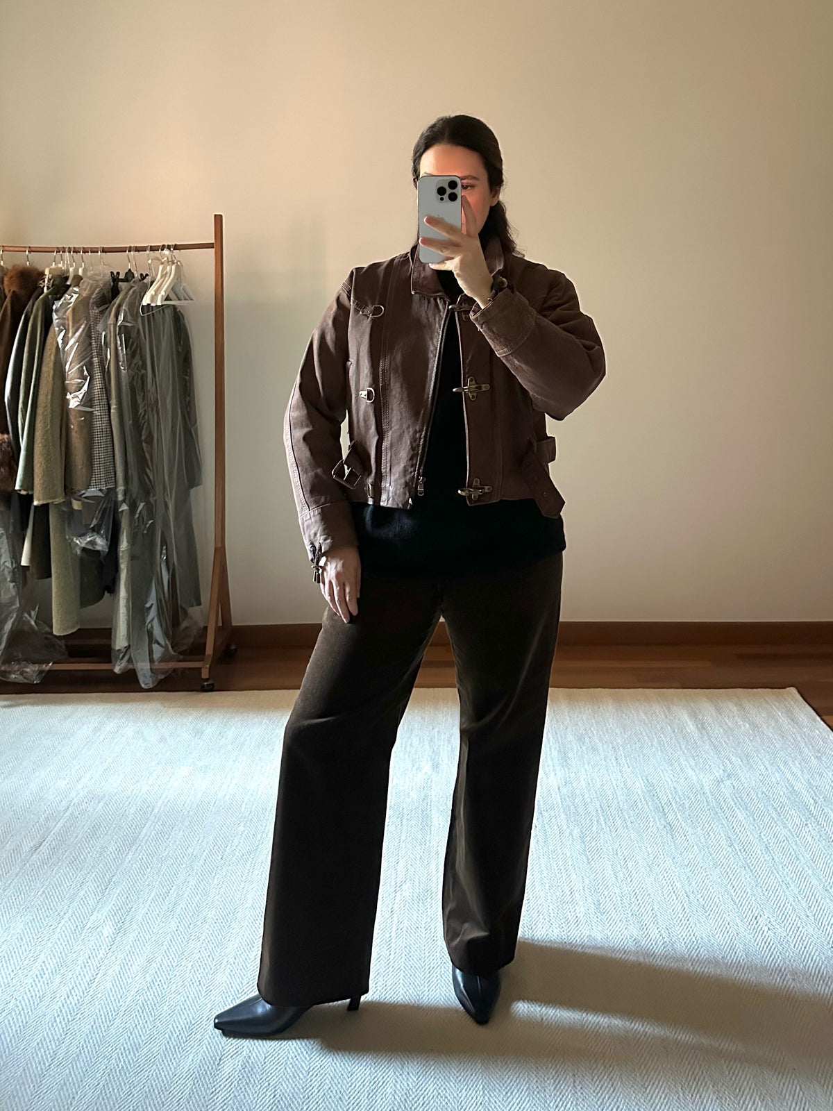 Brown Leather Biker Jacket