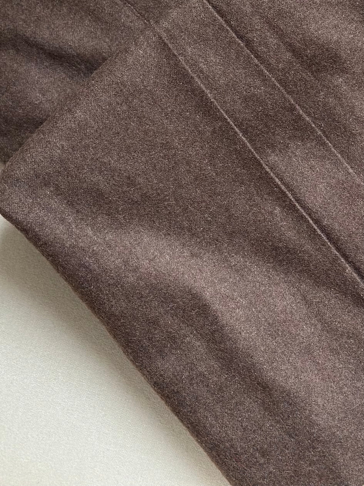 Pure Wool Taupe Midi Skirt