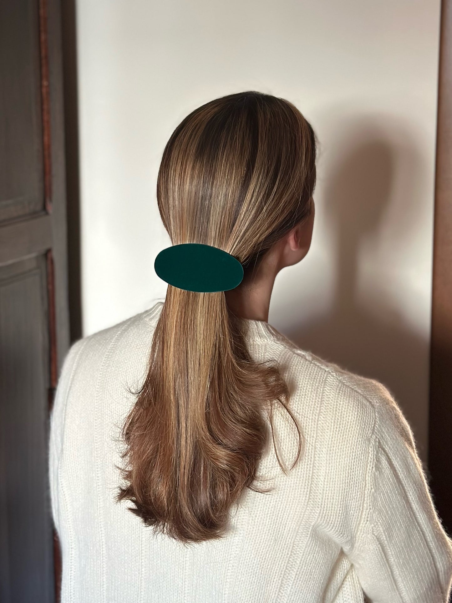 Vintage Laura Ashley Green Velvet Barrette
