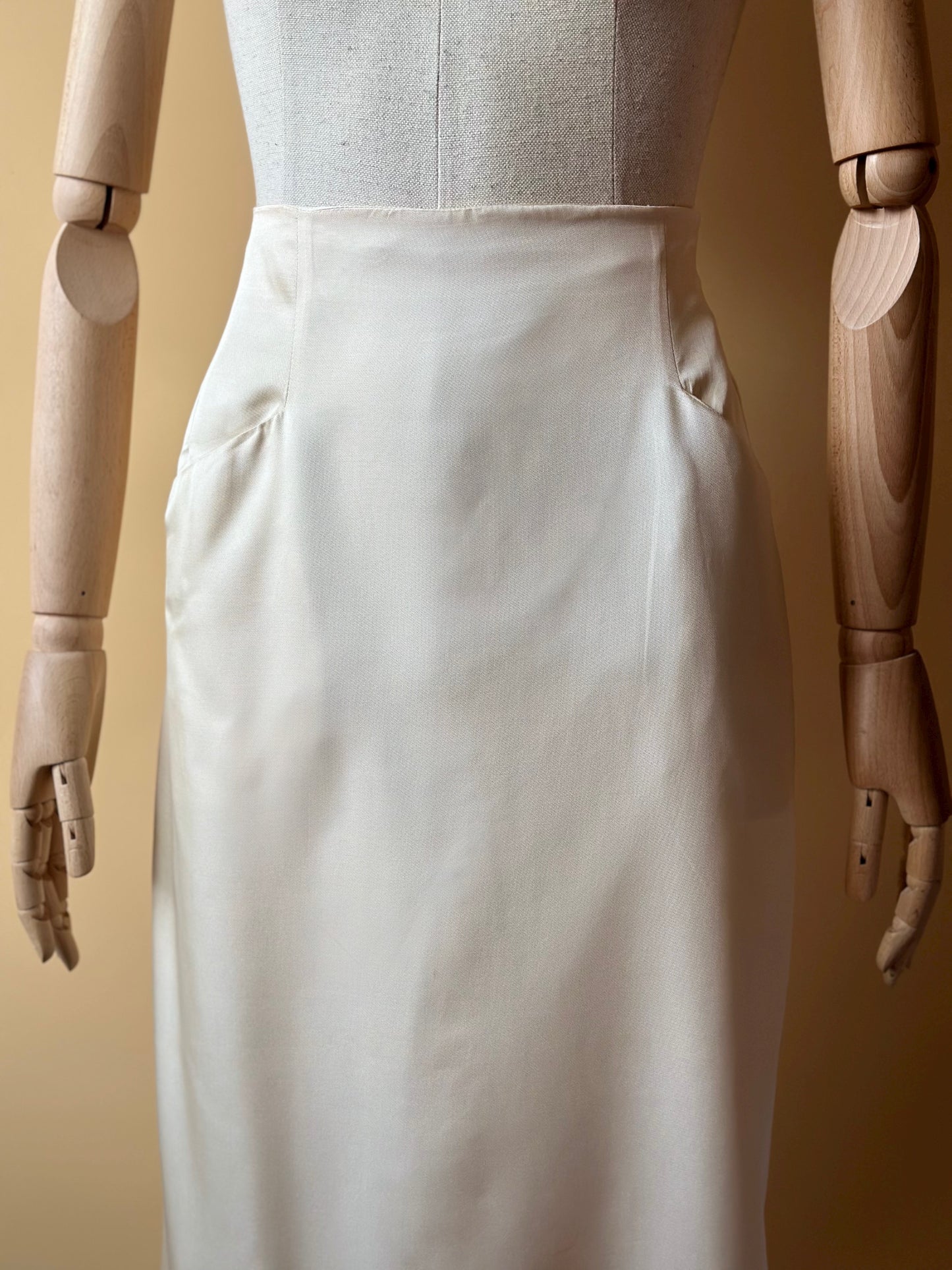 Vintage Pure Silk Ivory Skirt