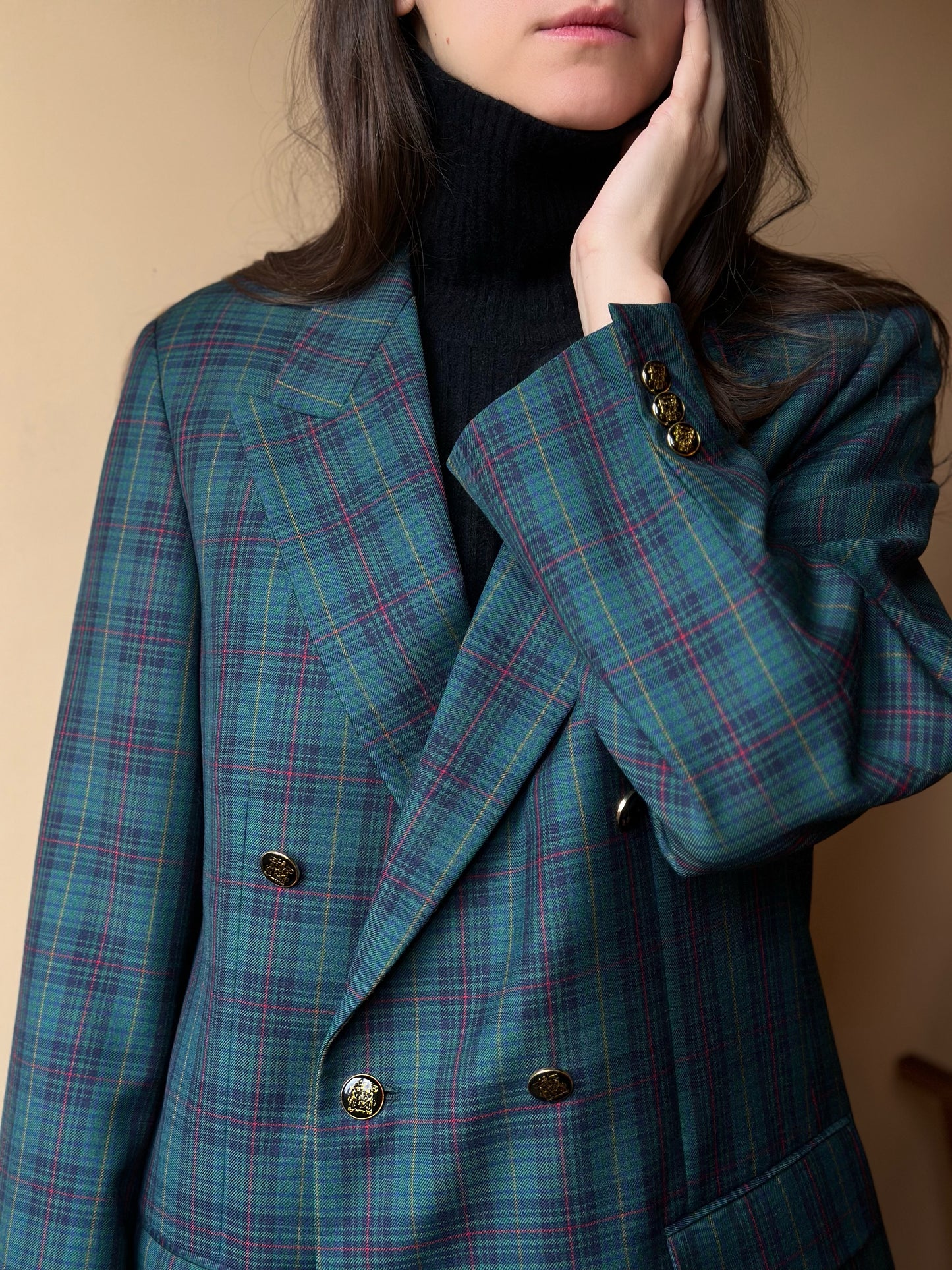 Vintage Green Tartan Blazer