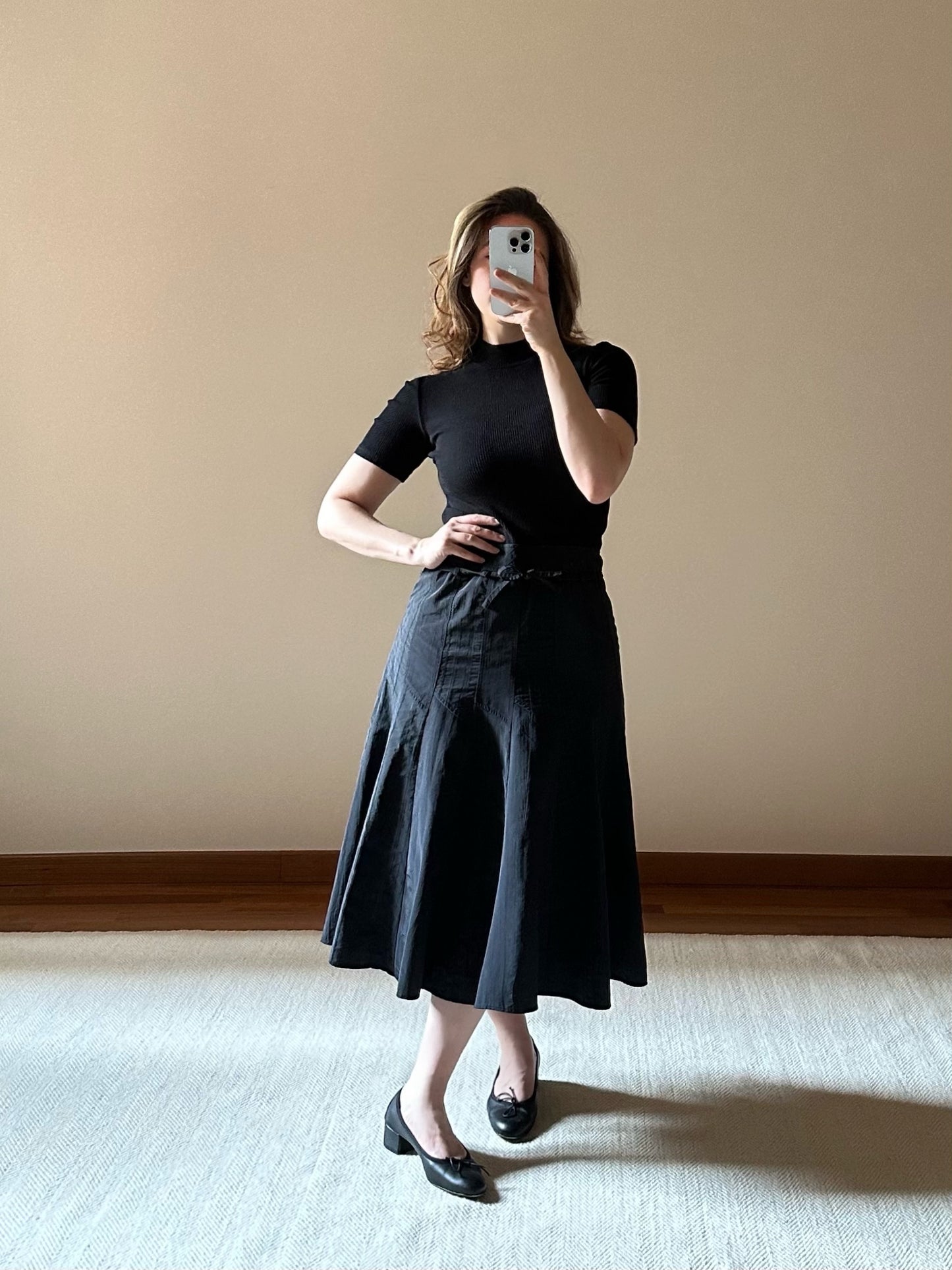 Black Midi Pleated Dress