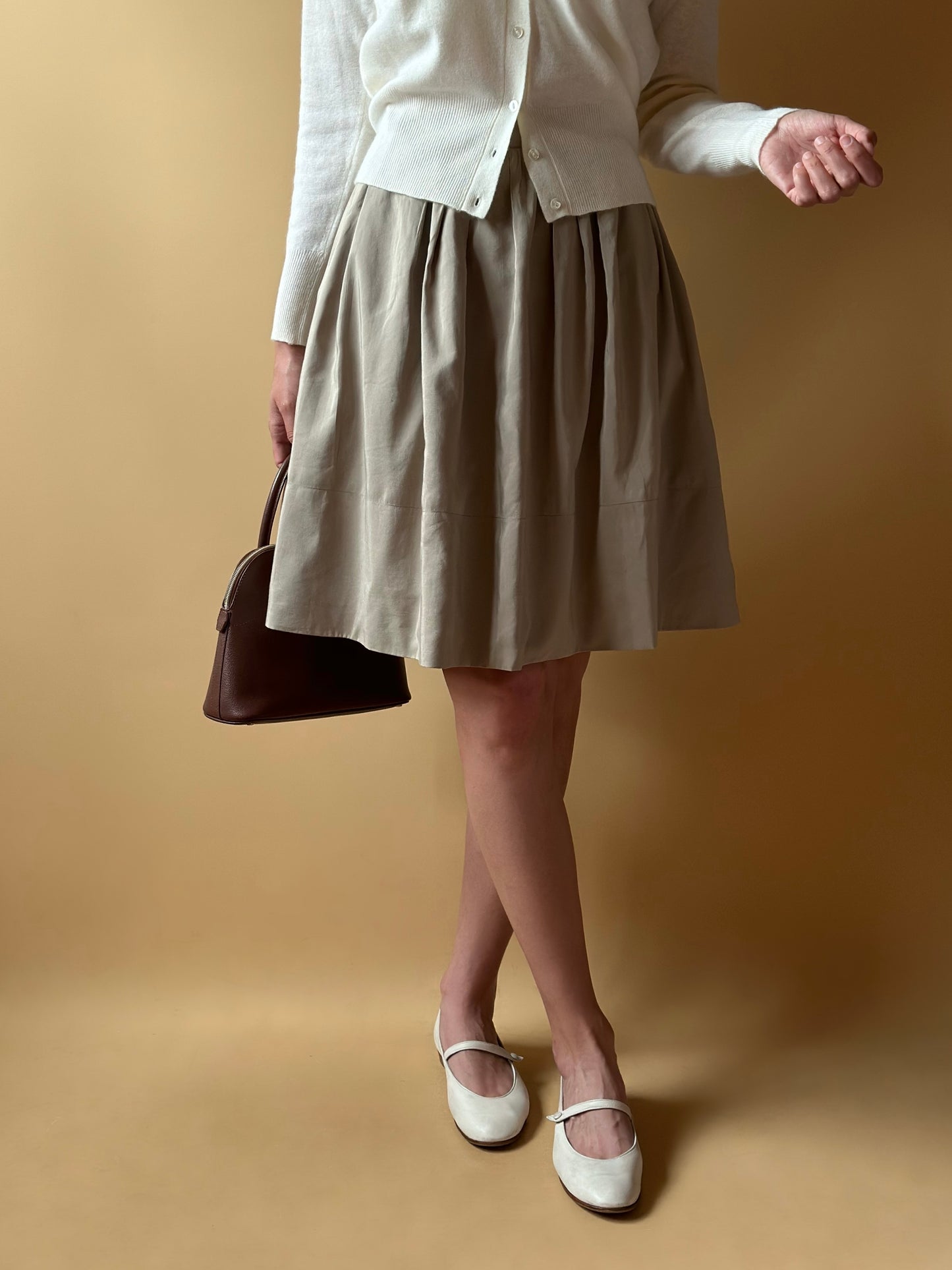 Vintage Miu Miu Taupe Circle Skirt