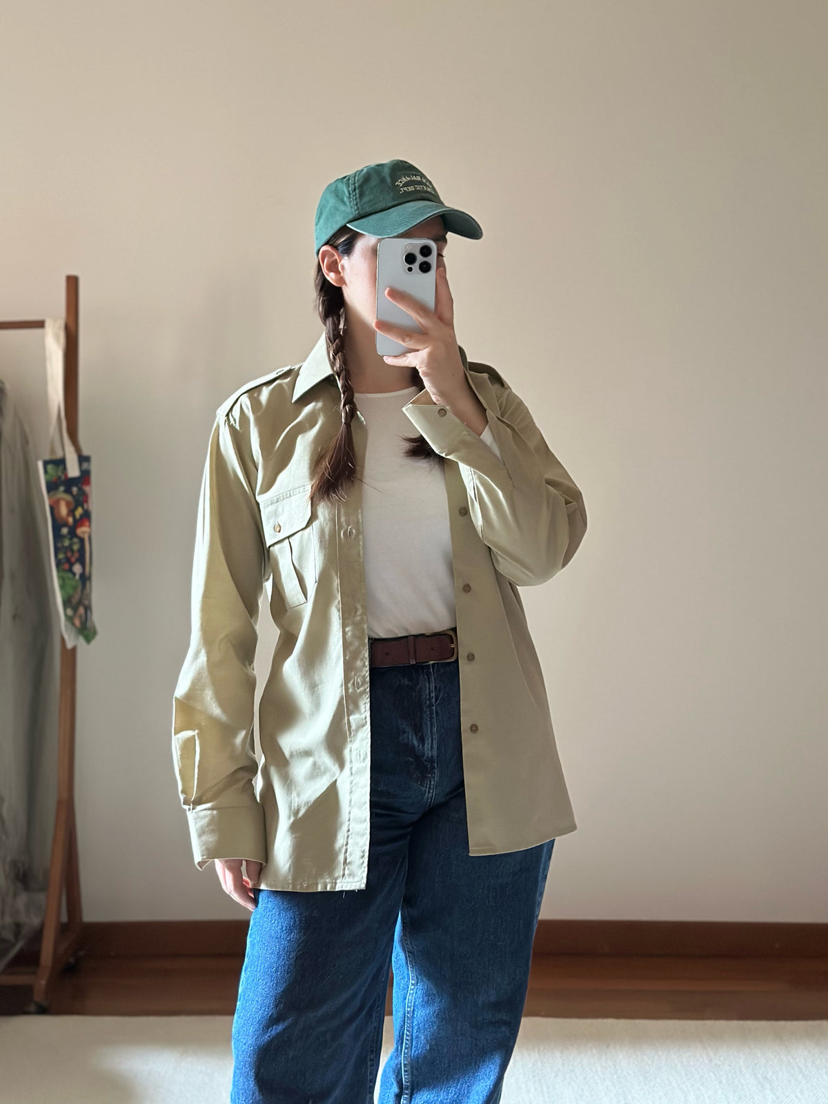 Light Khaki Cotton Military Shirt