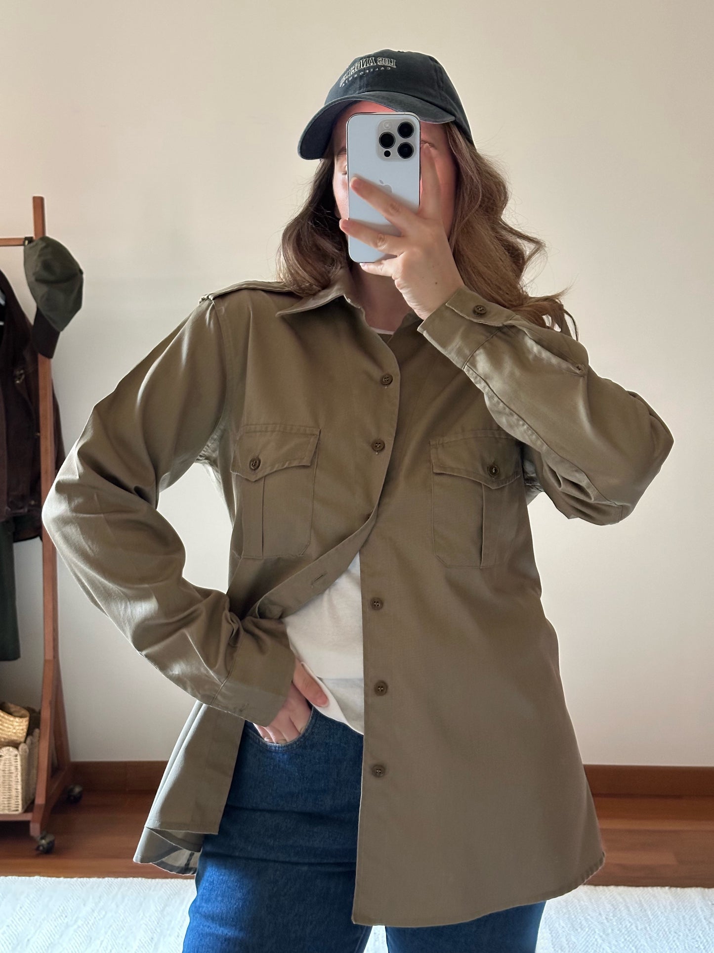 Khaki Cotton Military Shirt/Jacket