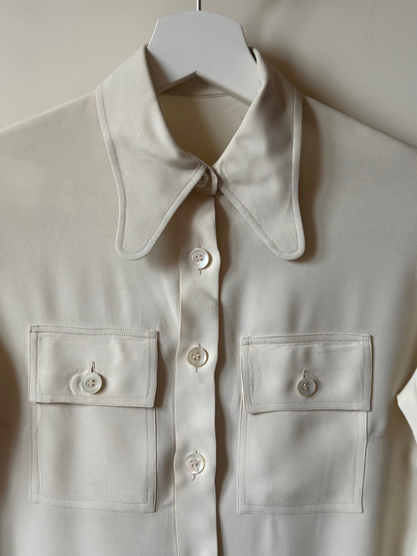 100% Silk '70s Ivory Shirt