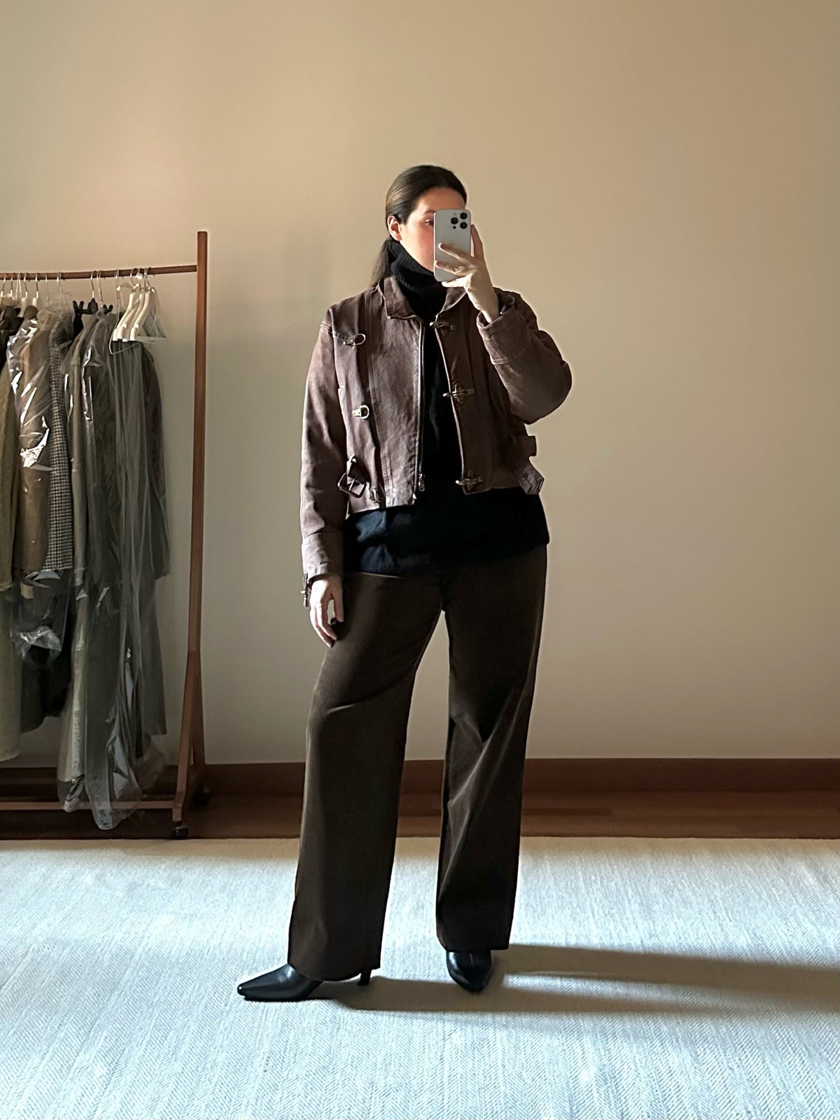 Brown Leather Biker Jacket