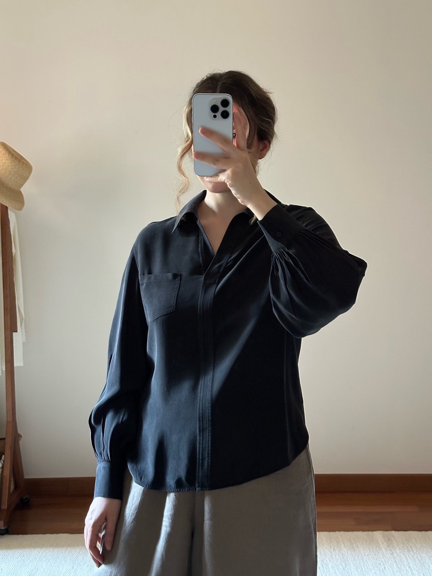 100% Silk Black Max Mara Blouse