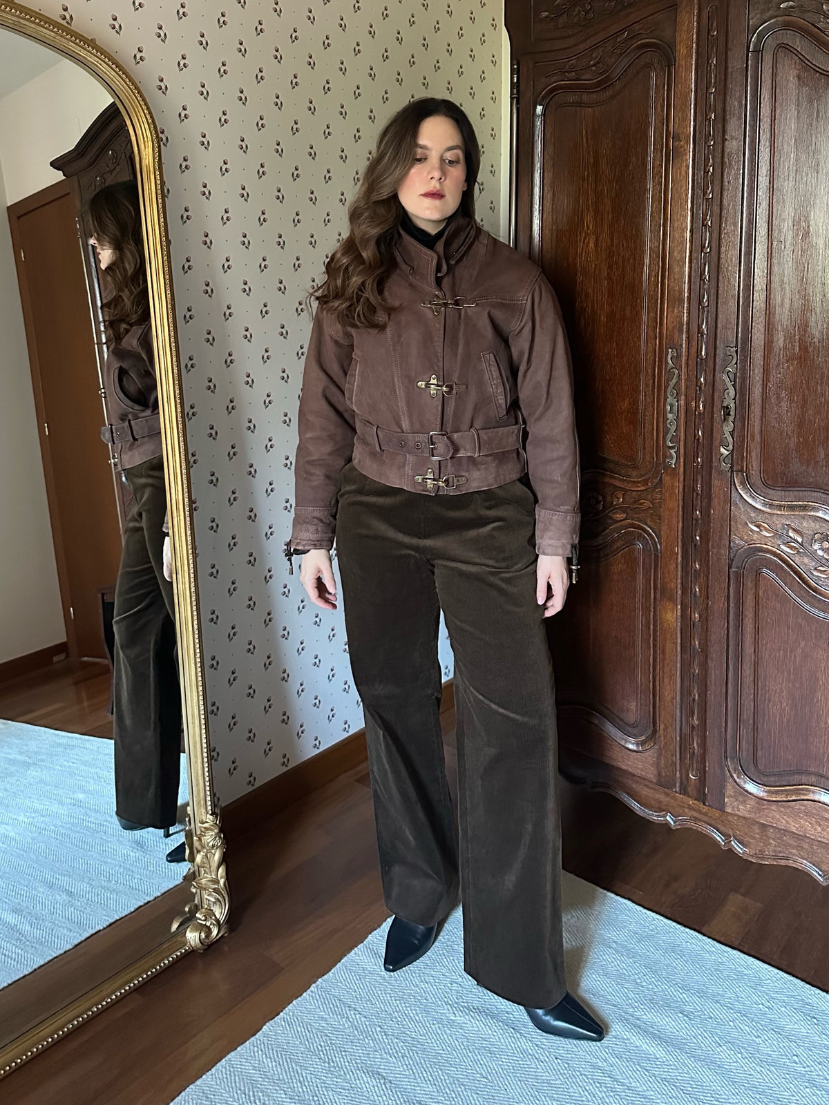Brown Leather Biker Jacket