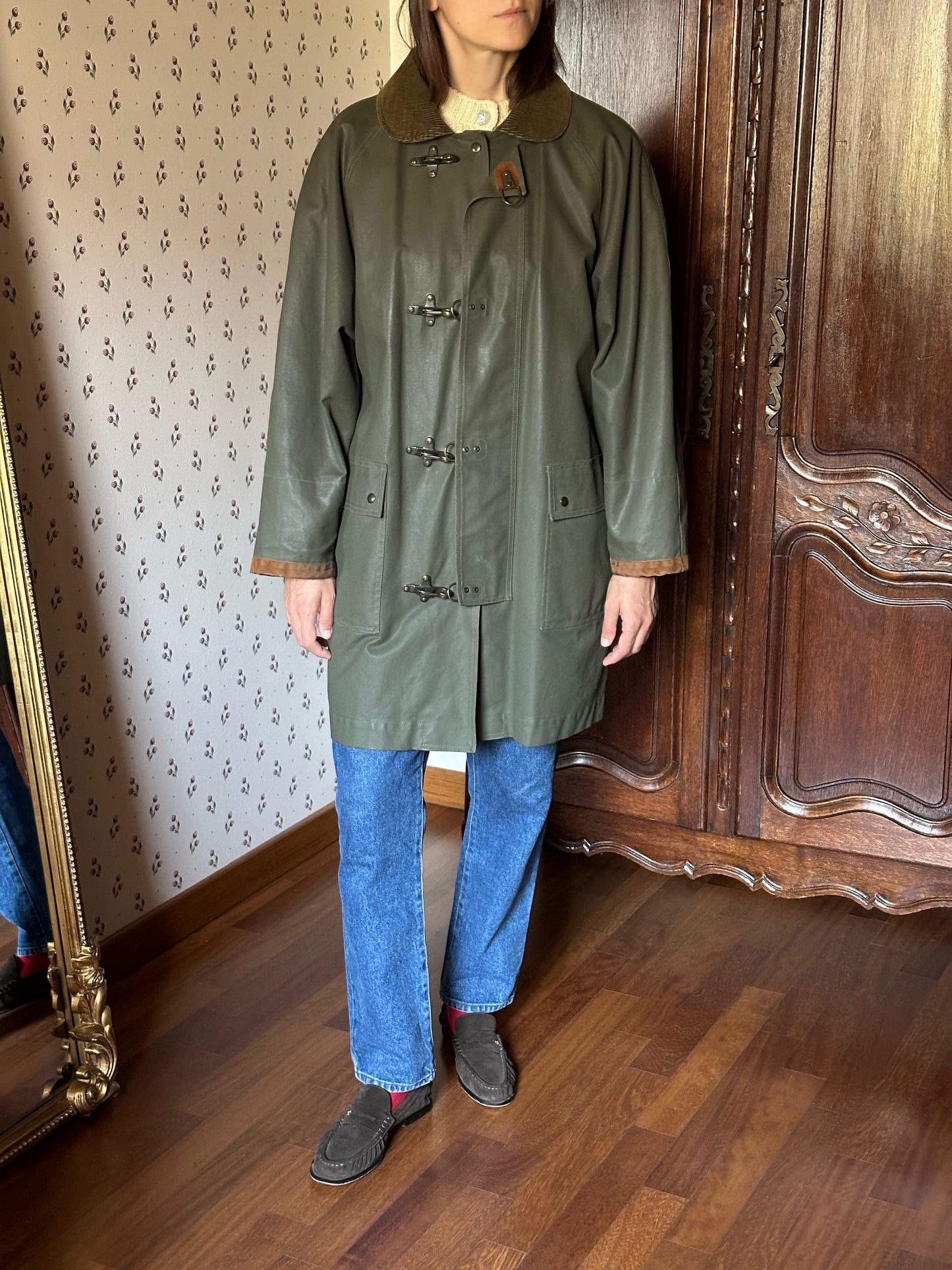 Waxed Cotton Green Hunting Jacket