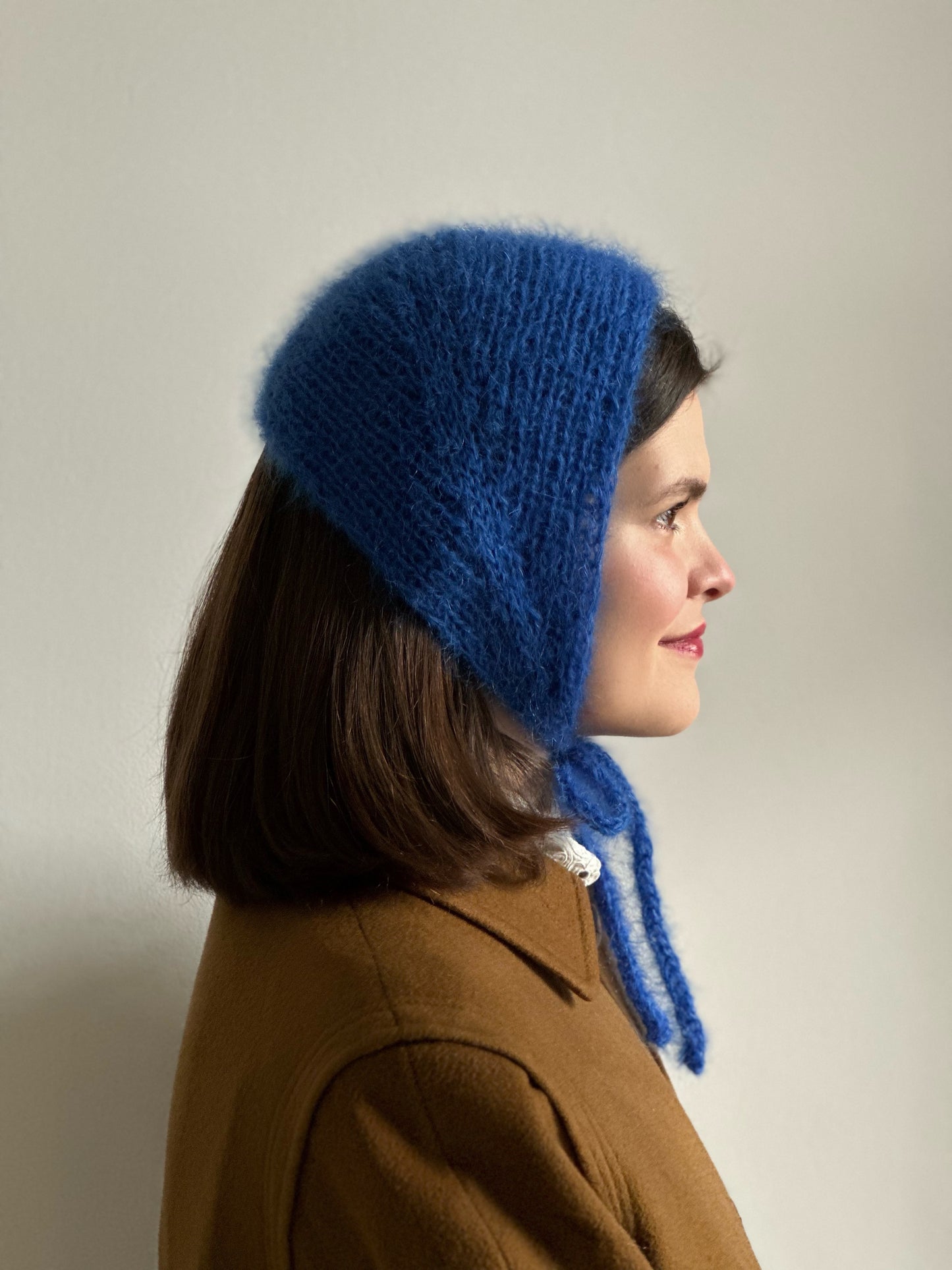 Handmade Silk & Mohair Bonnet - Electric Blue