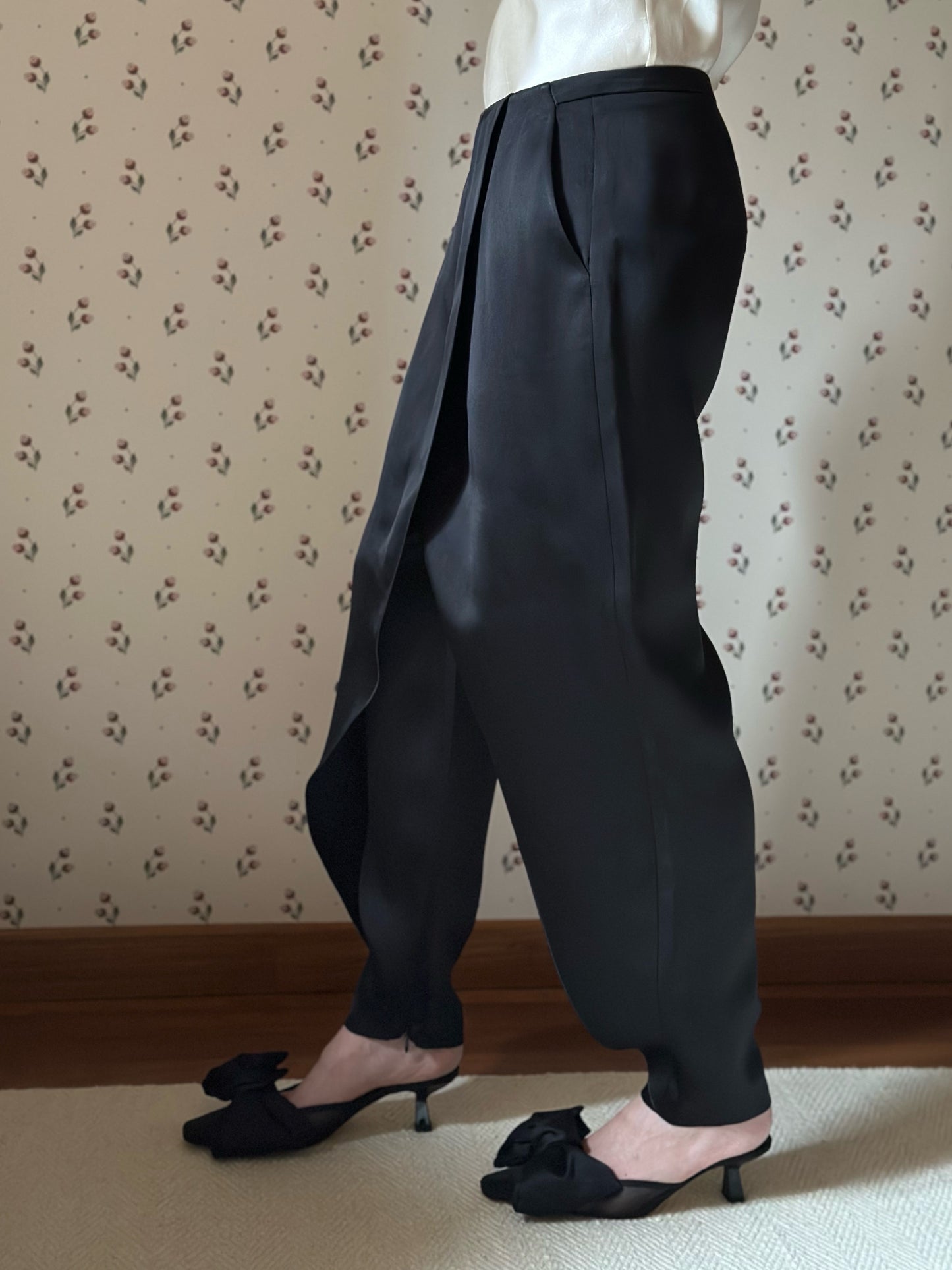 Giorgio Armani Black SatinTrousers