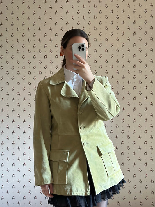 Vintage Pistachio Suede Jacket