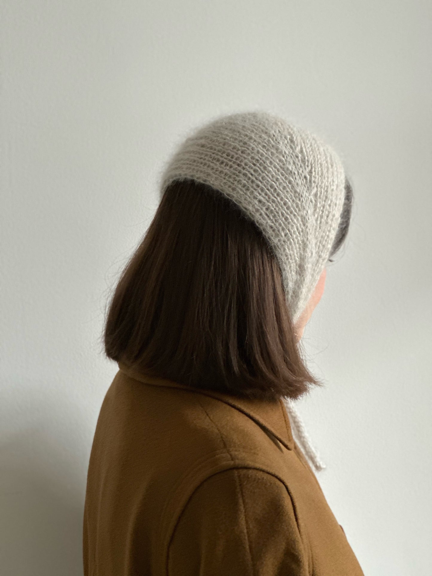 Handmade Silk & Mohair Bonnet - Milky White