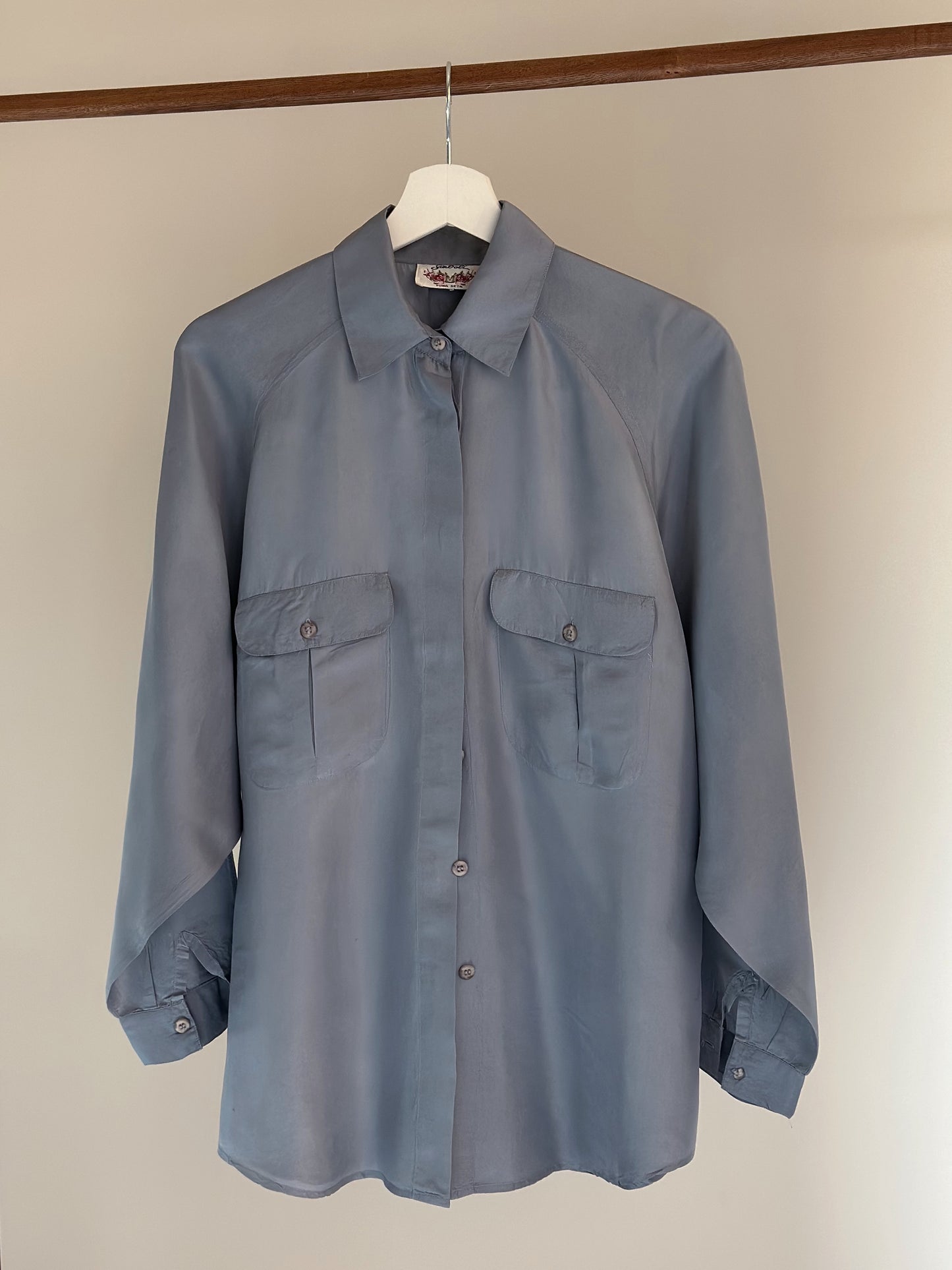 100% Silk Powder Bluse Shirt