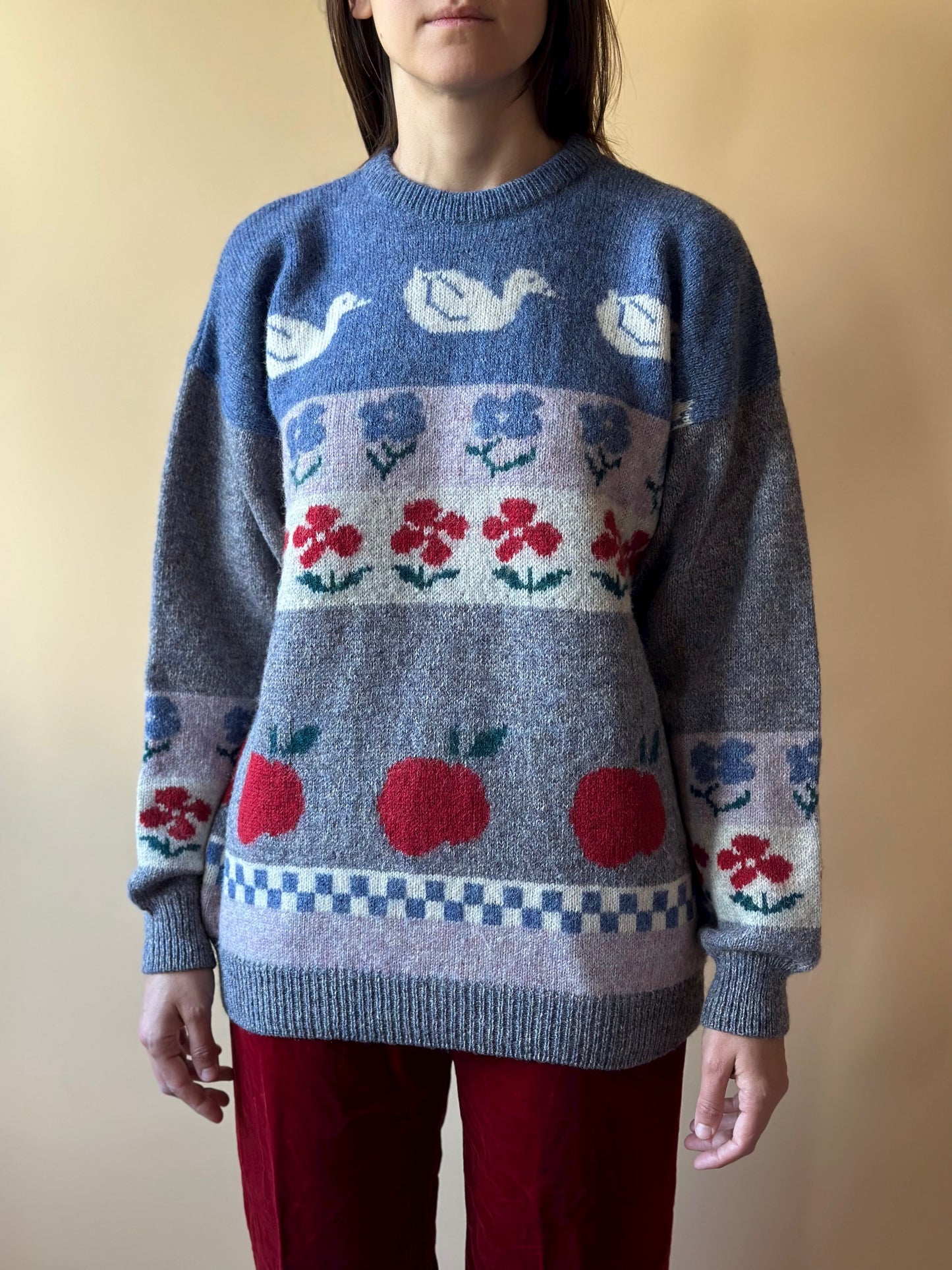 Rare 100% Wool Irish Scenery Sweater