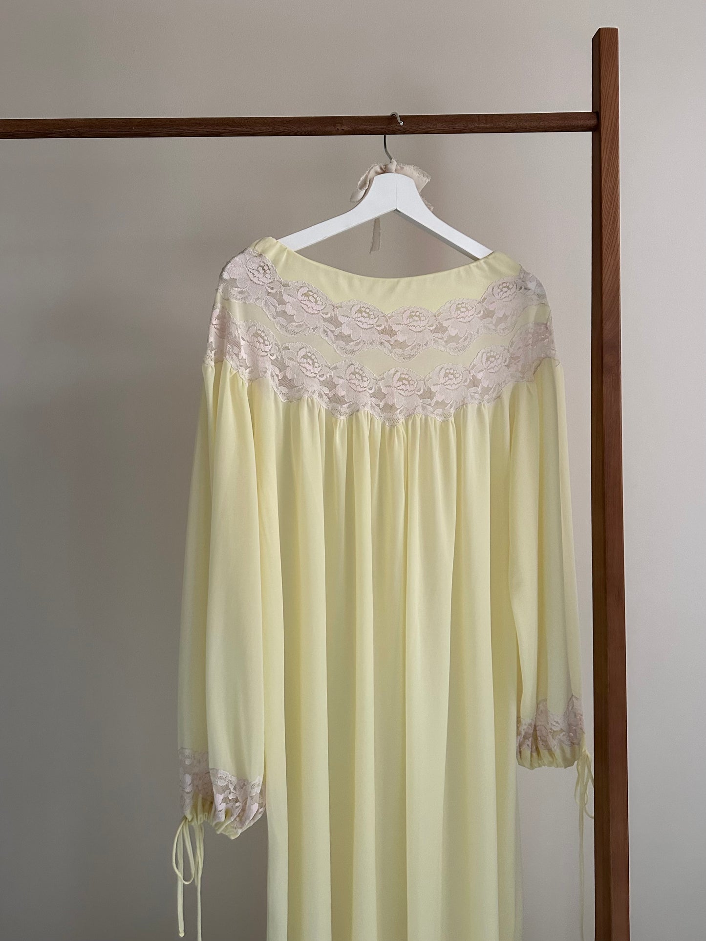 Vintage Pastel Yellow Long Nightgown