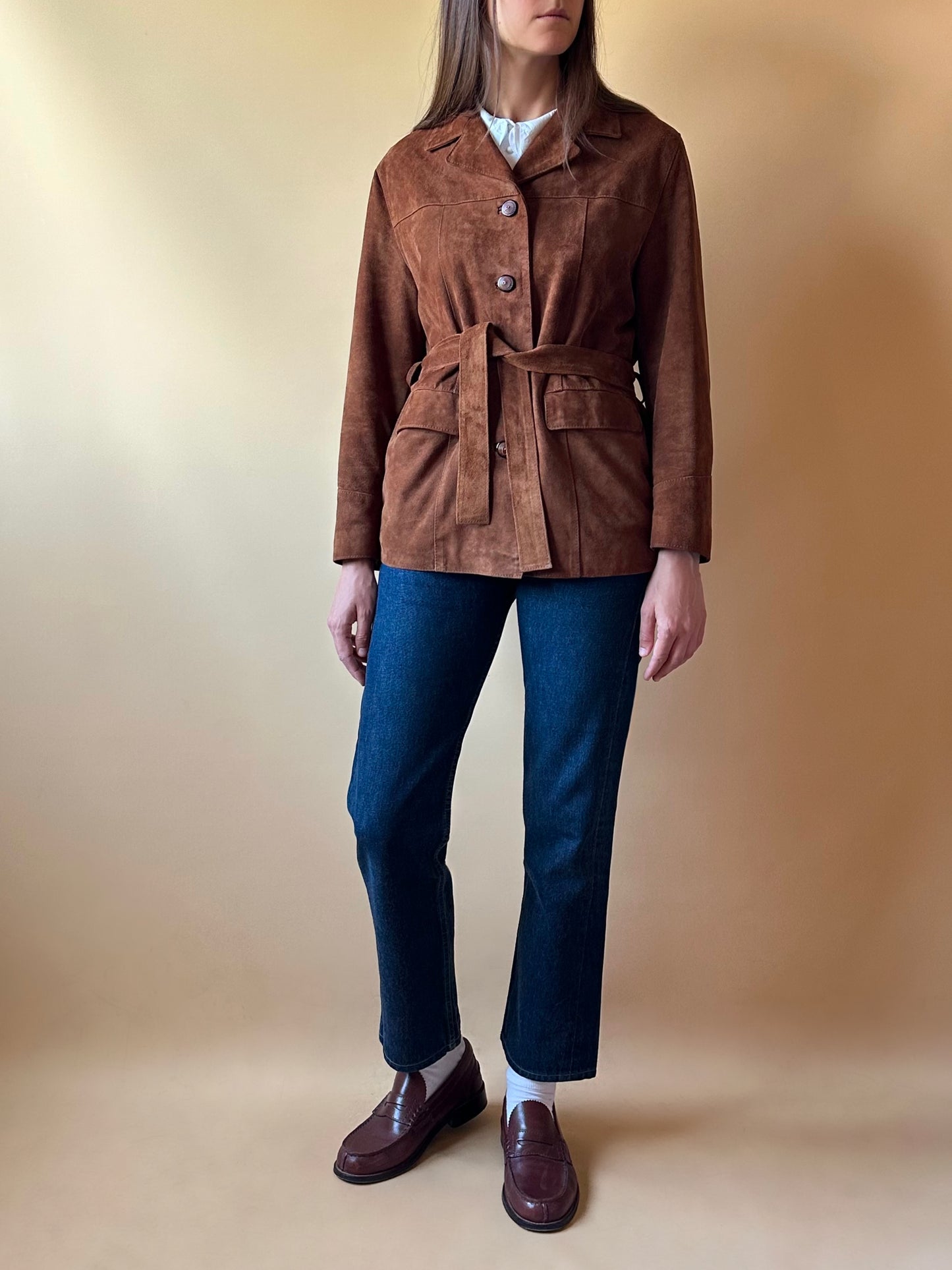 Vintage Belted Suede Jacket