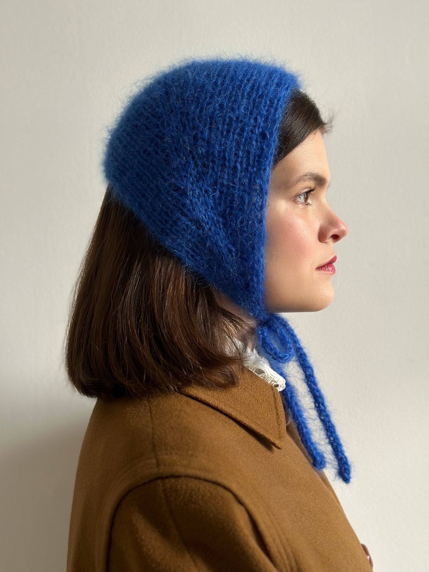 Handmade Silk & Mohair Bonnet - Electric Blue