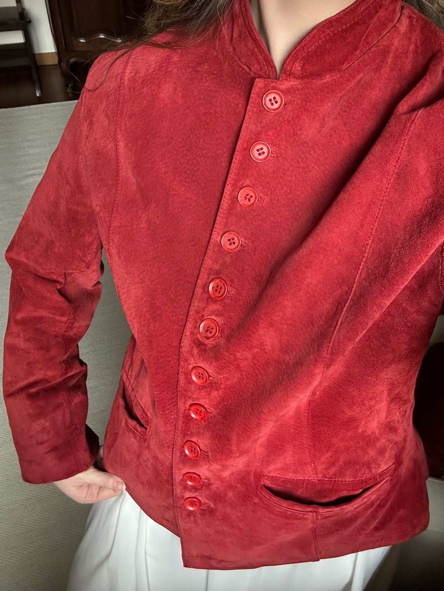 Burnt Orange Real Suede Jacket