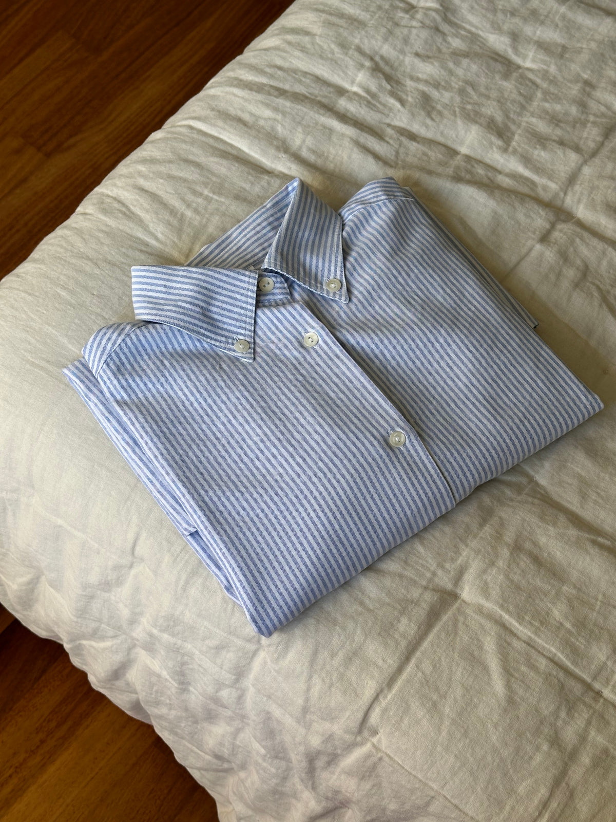 Light Blue & White Striped Cotton Shirt