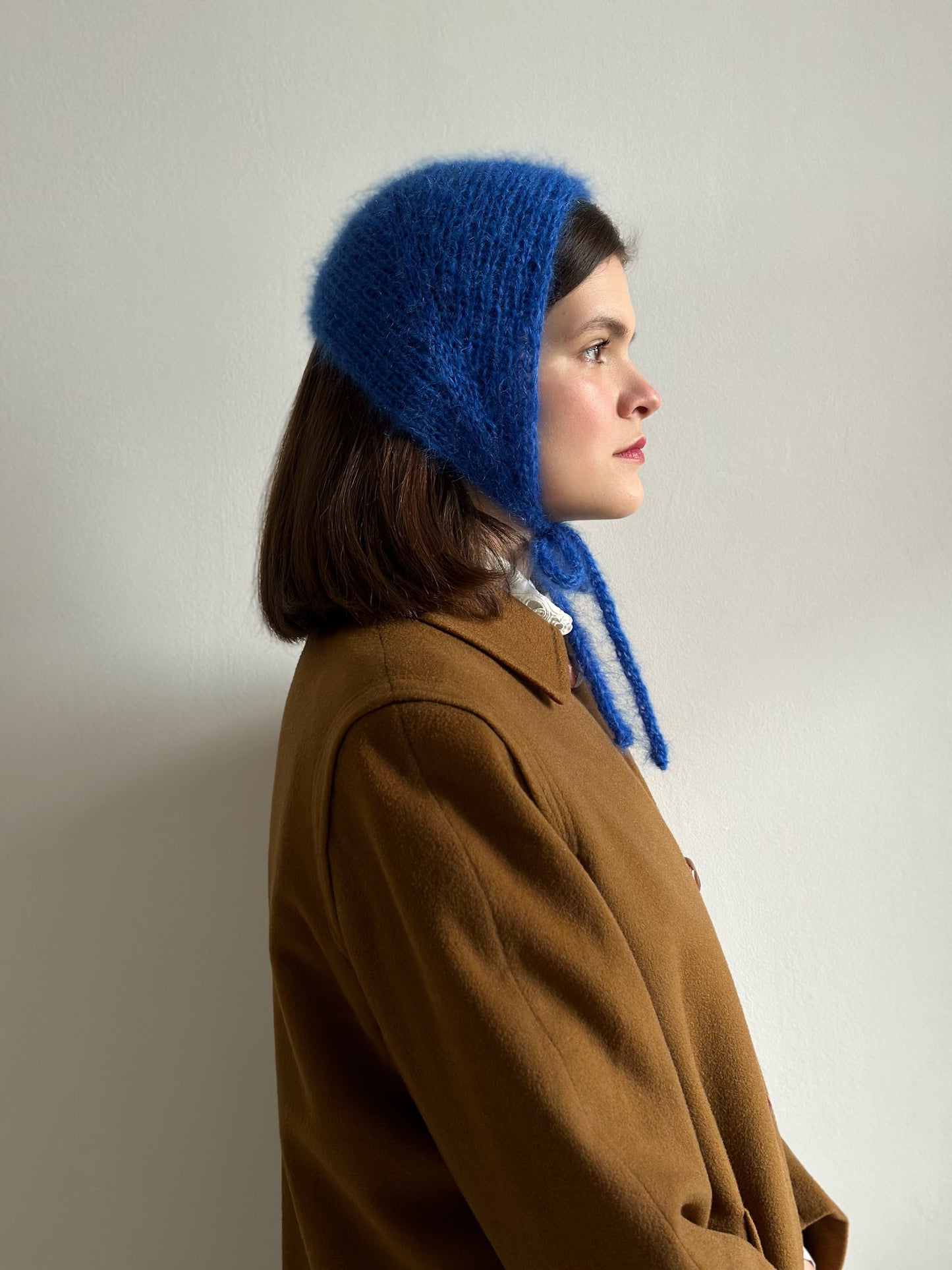 Handmade Silk & Mohair Bonnet - Electric Blue