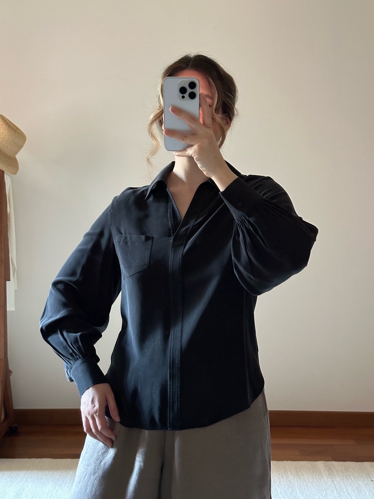 100% Silk Black Max Mara Blouse
