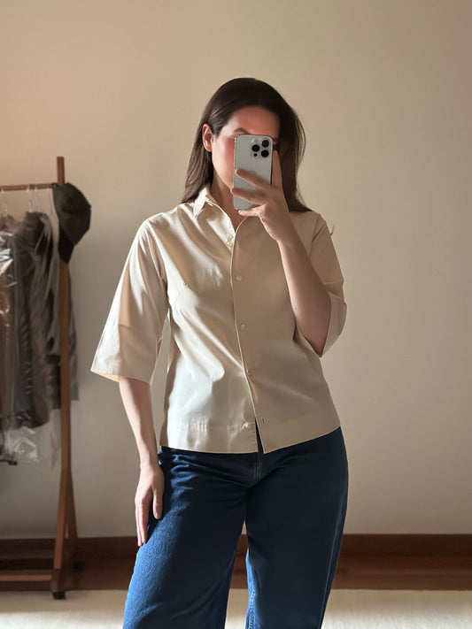3/4 Beige Cotton Shirt