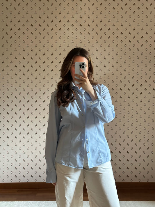 Vintage Light Blue Cotton Shirt