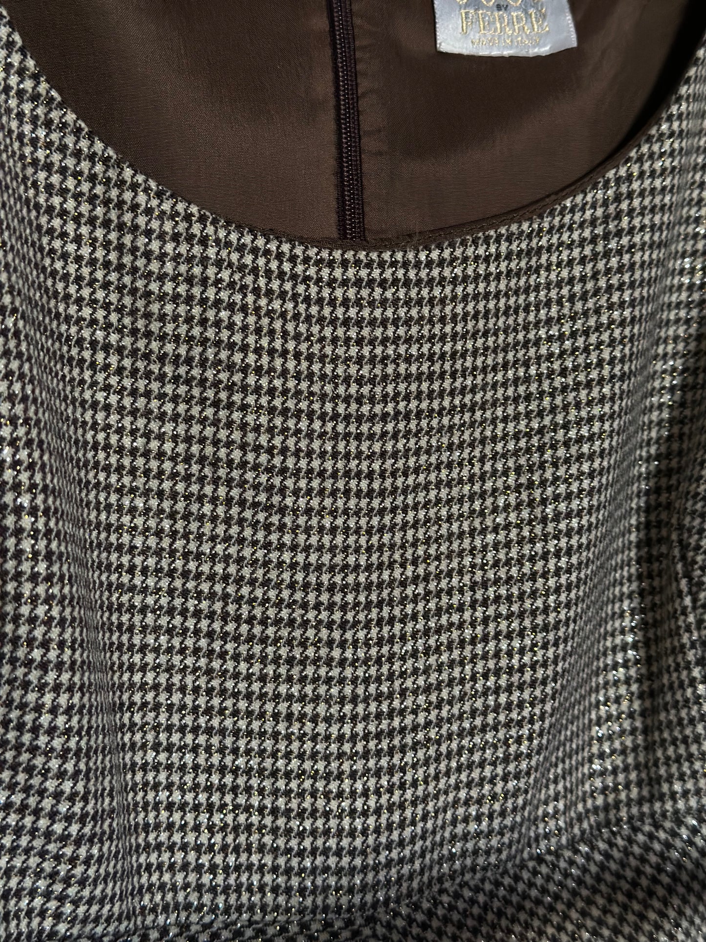 Vintage Gianfranco Ferré Wool Dress With Silk Organza Sleeves